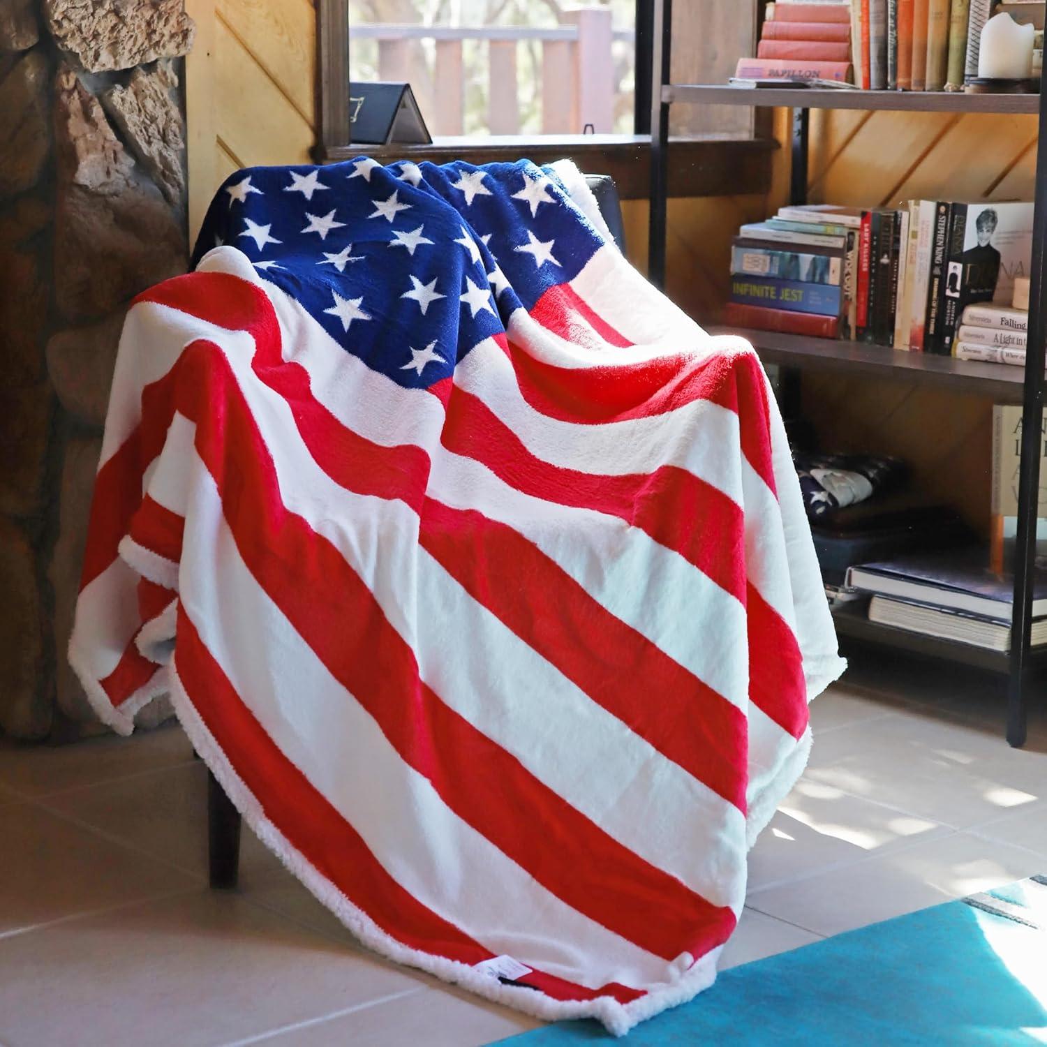 Catalonia Catalonia American National Flag Throw Blanket, 50x60 inches