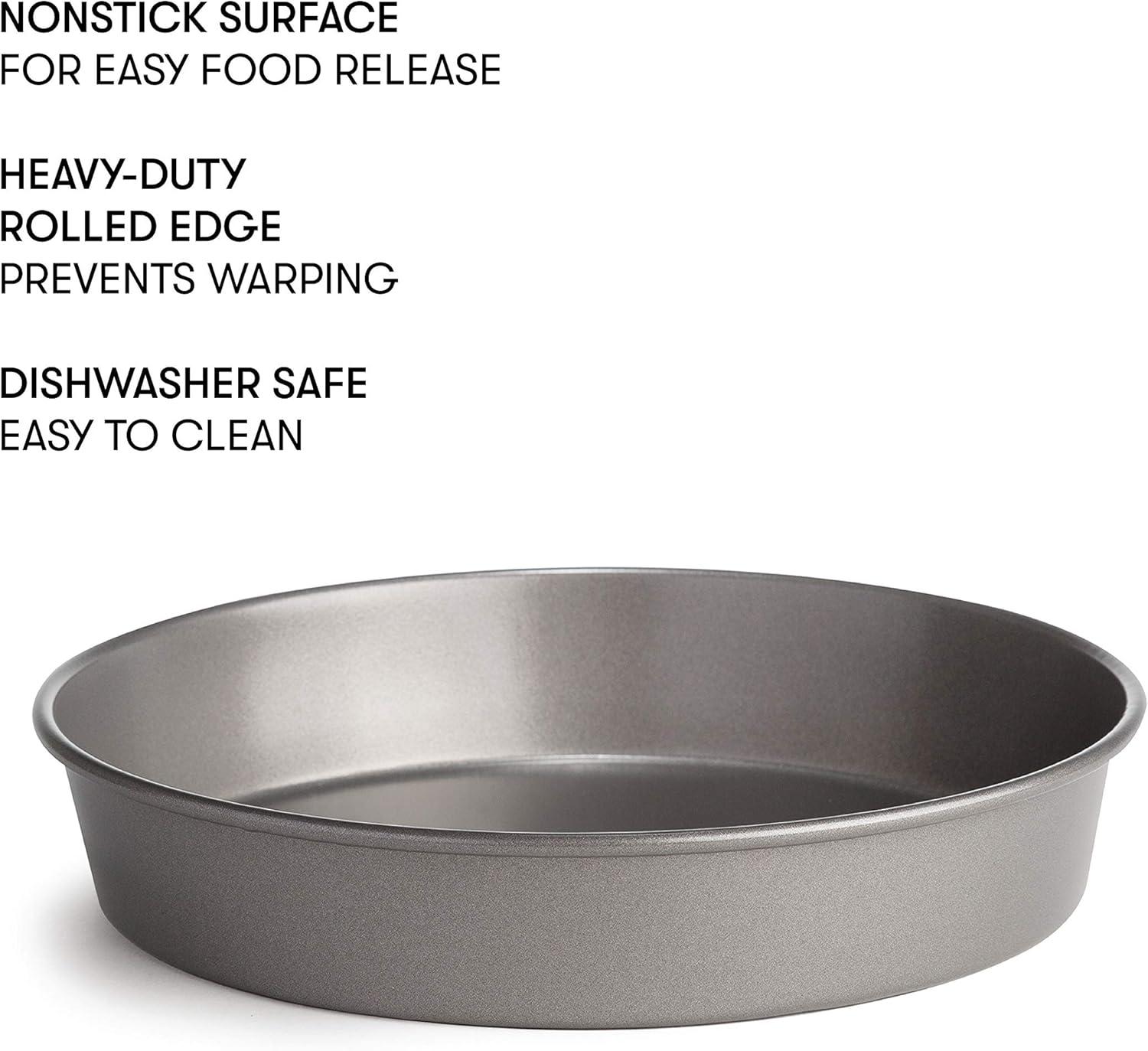 9-Inch Gray Non-Stick Carbon Steel Round Cake Pan