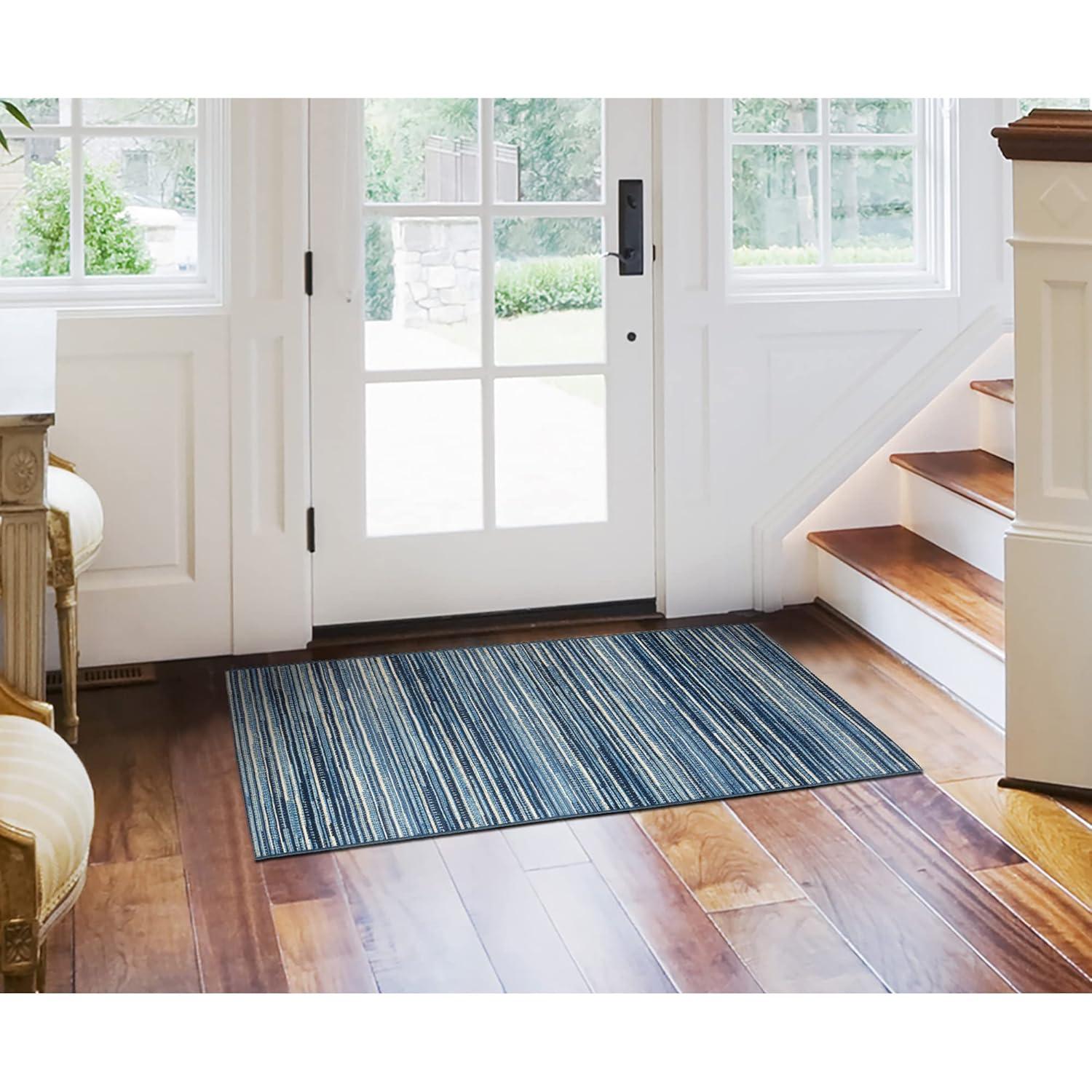 Liora Manne Marina Stripes Indoor/Outdoor Rug China Blue 2'7" x 4'3"