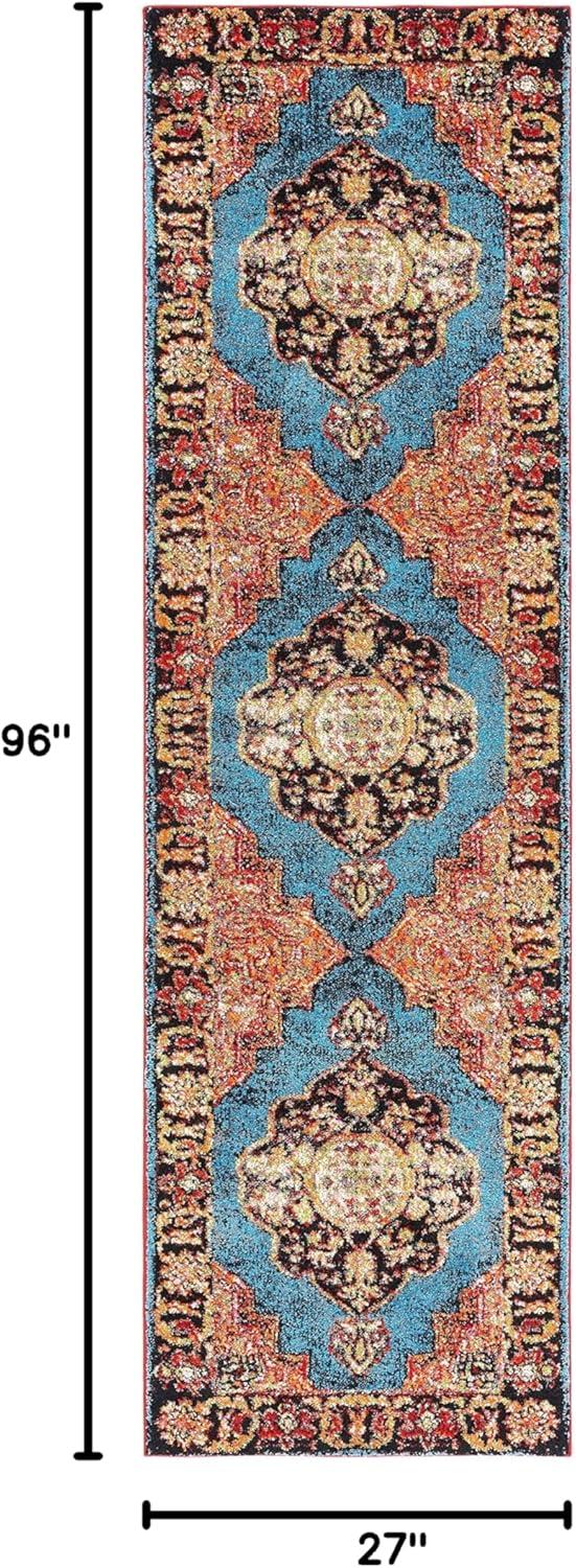 Vintage Hamadan VTH219 Power Loomed Indoor Runner Rug - Gold/Light Blue - 2'3"x8' - Safavieh