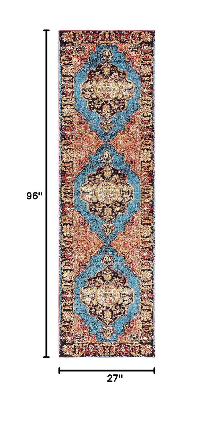Vintage Hamadan VTH219 Power Loomed Indoor Runner Rug - Gold/Light Blue - 2'3"x8' - Safavieh