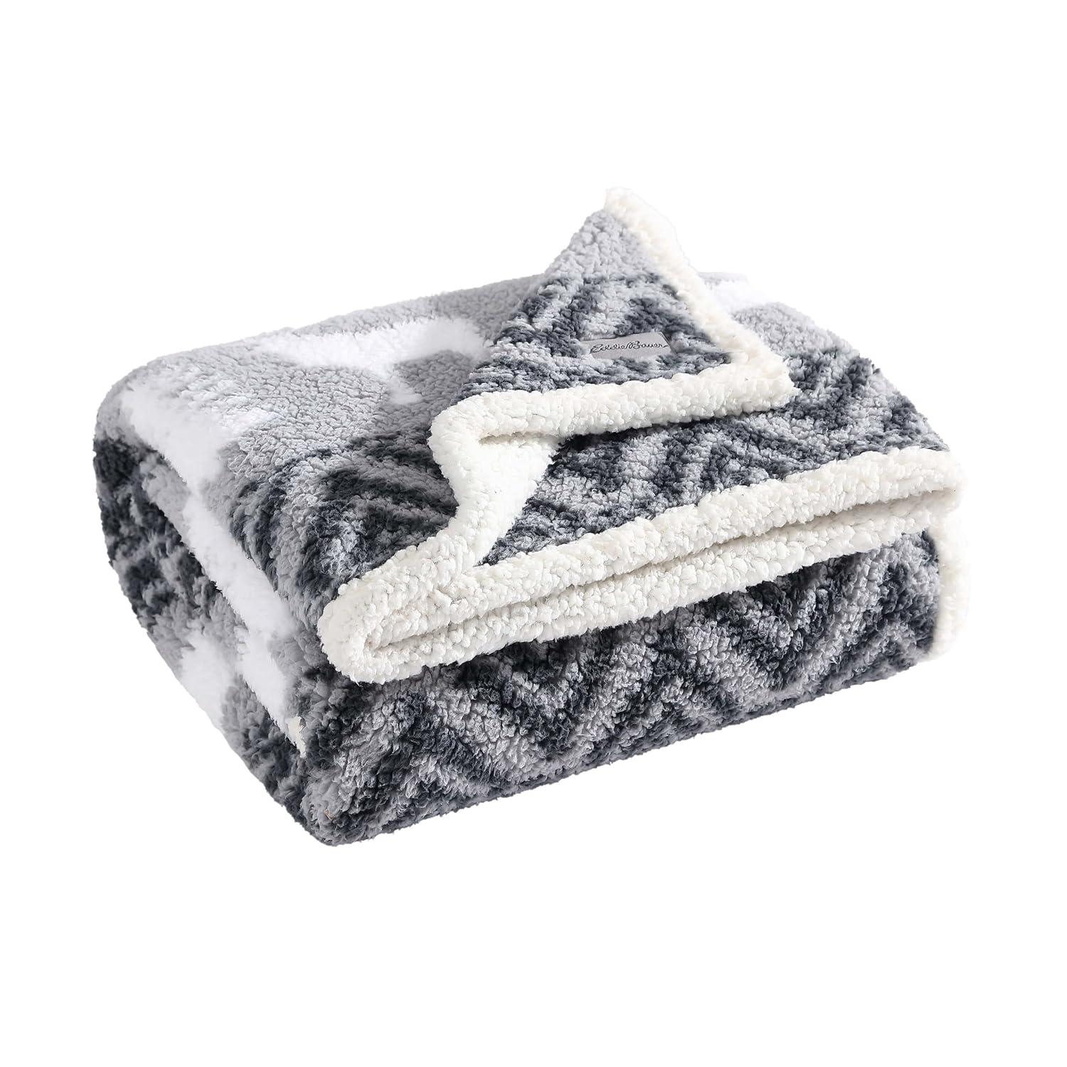 Eddie Bauer Eddie Bauer Printed Sherpa Reversible Throw Blankets