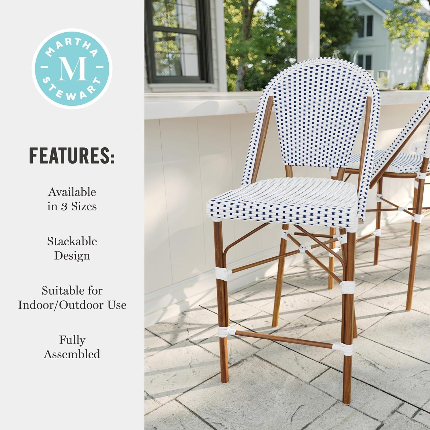Martha Stewart Martha Stewart Lily Pond All-Weather Stackable Patio Bistro Counter Stools (Set of 2)