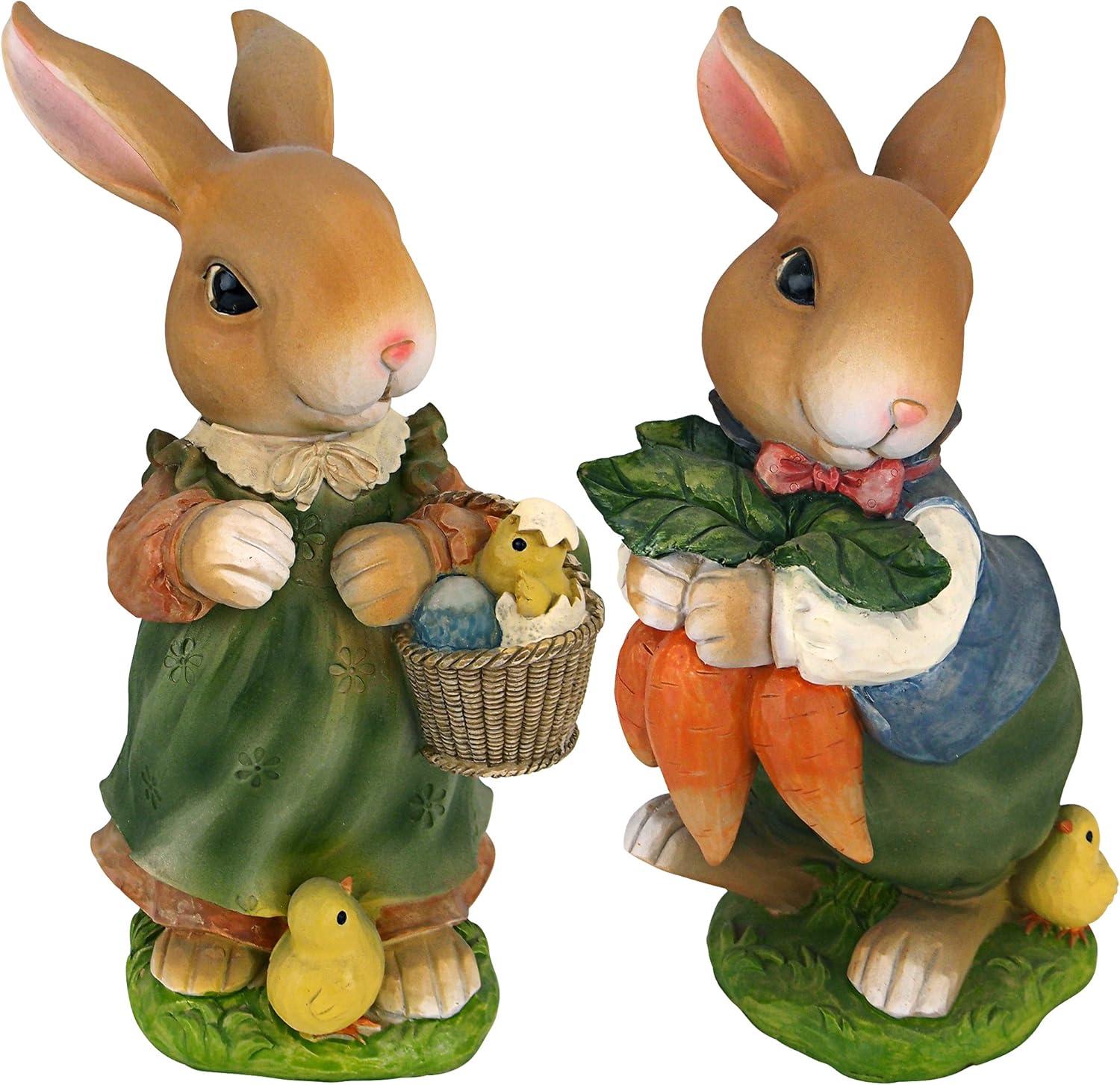 Bunny Hop Lane Mother and Father 2 Piece Statue Set