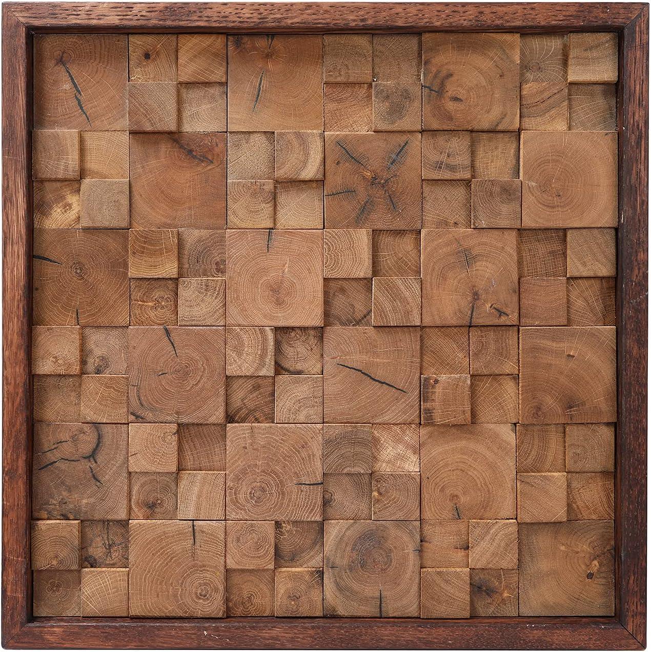 Rustic Abstract Wall Decor on Solid Wood