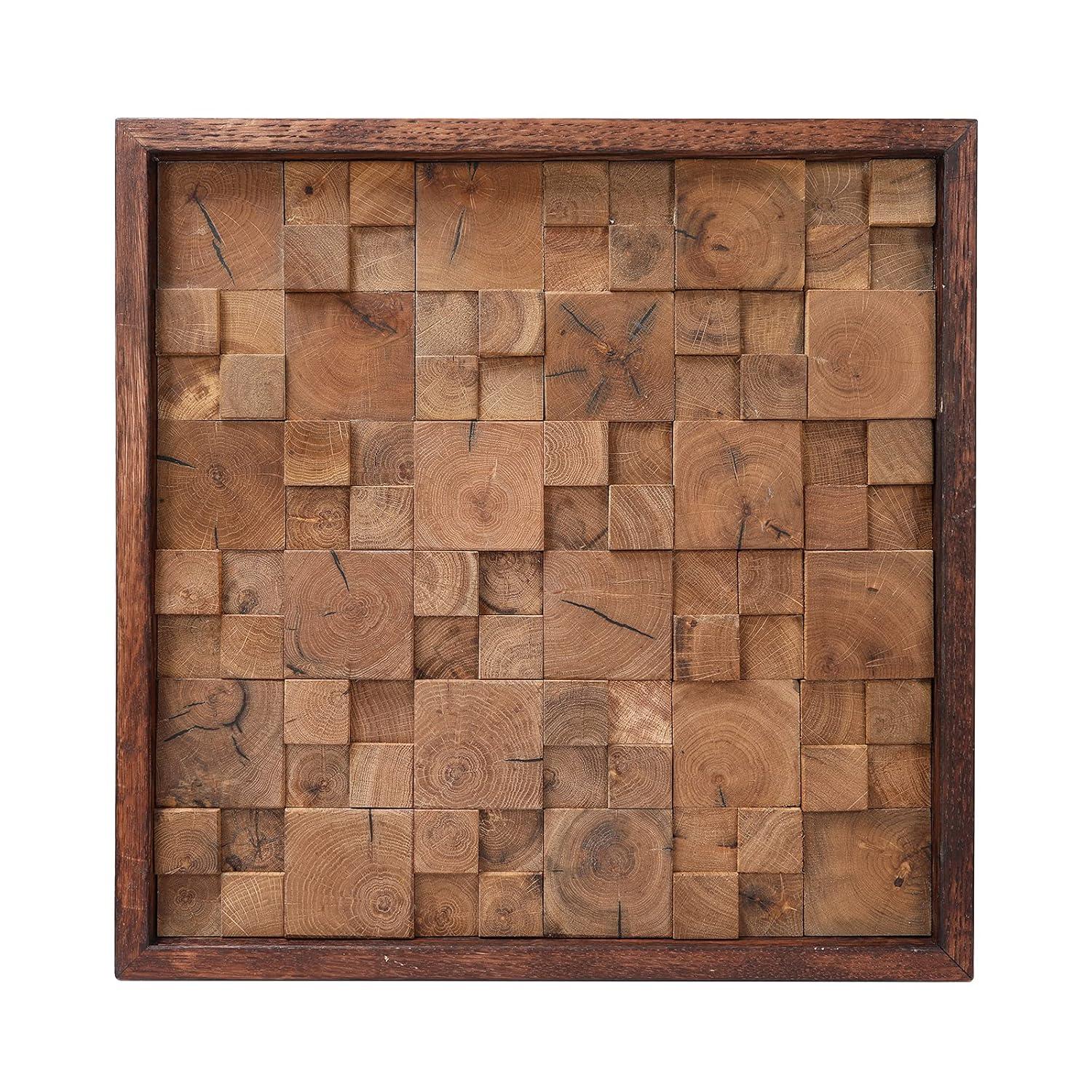 Millwood Pines Rustic Abstract Wall Decor on Solid Wood