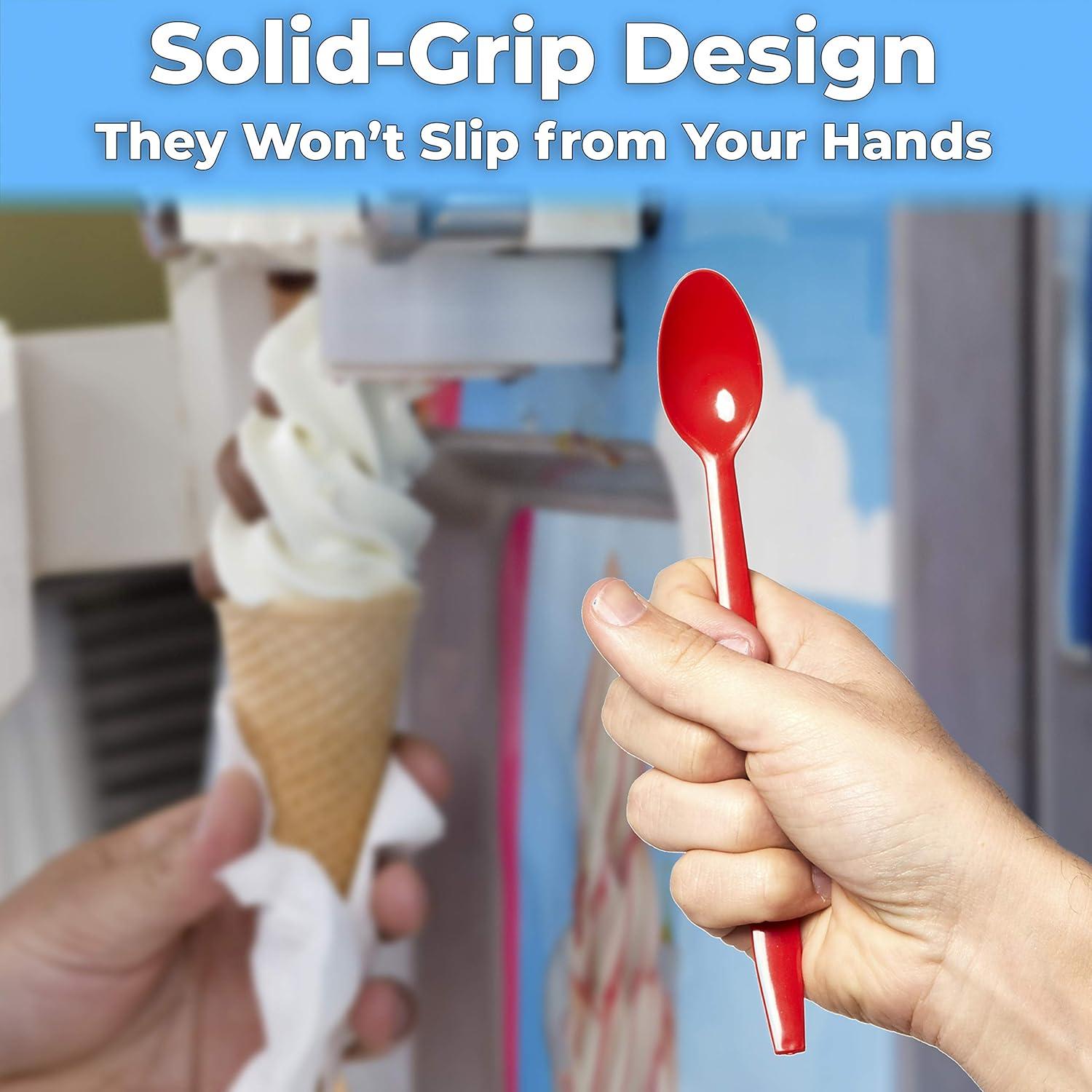 Avant Grub Extra Sturdy, Super Fun Red 8in Sundae Spoons 50ct