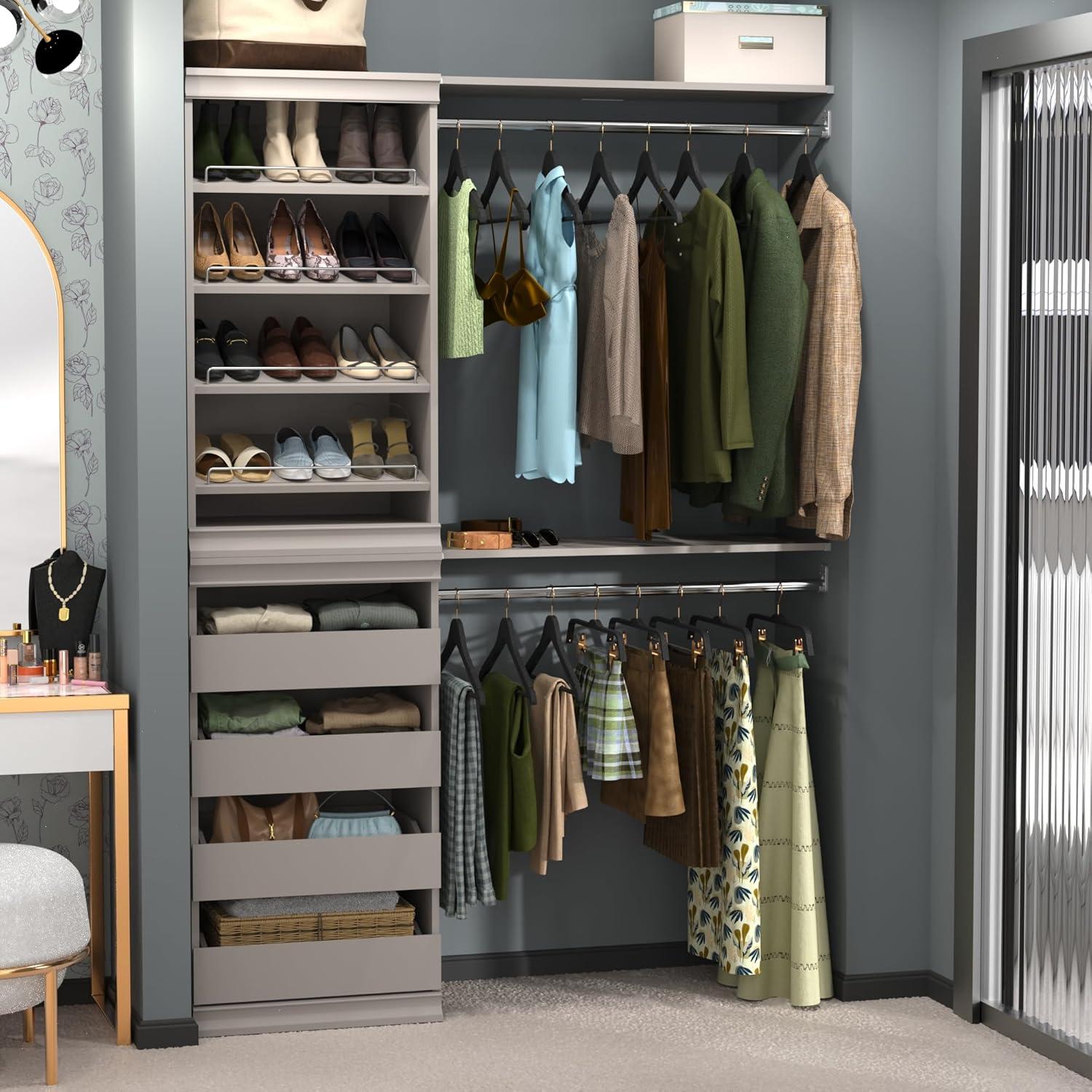 Modular Storage 21.38" W Shoe Shelf Unit with 4 Shelves