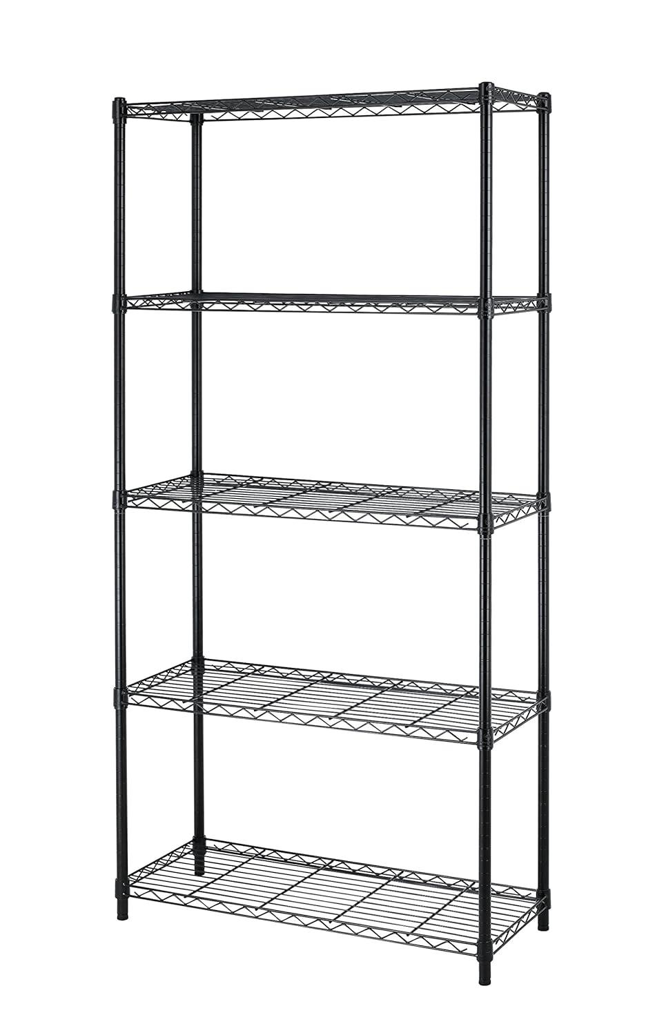 HONEIER 5-Tier Heavy Duty Storage Rack Shelving Unit Black