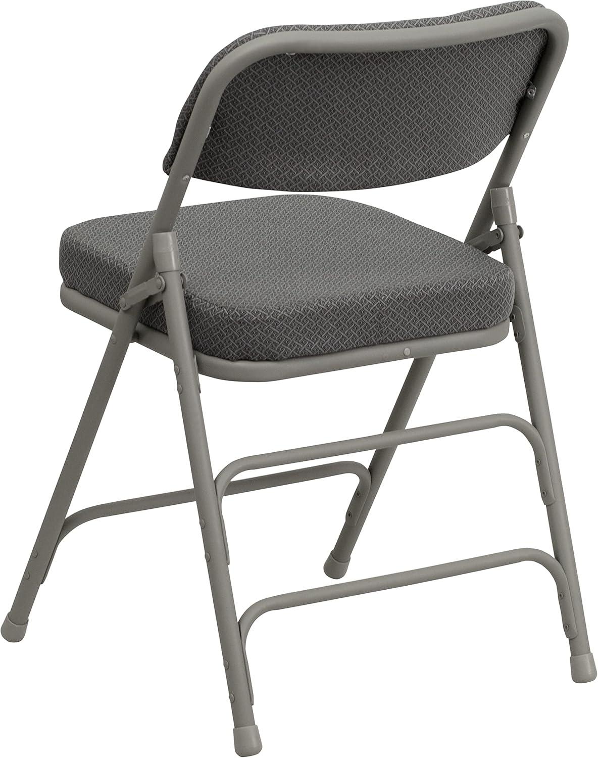 Flash Furniture 2 Pack HERCULES Series Premium Curved Triple Braced & Double Hinged Fabric Upholstered Metal Folding Chair