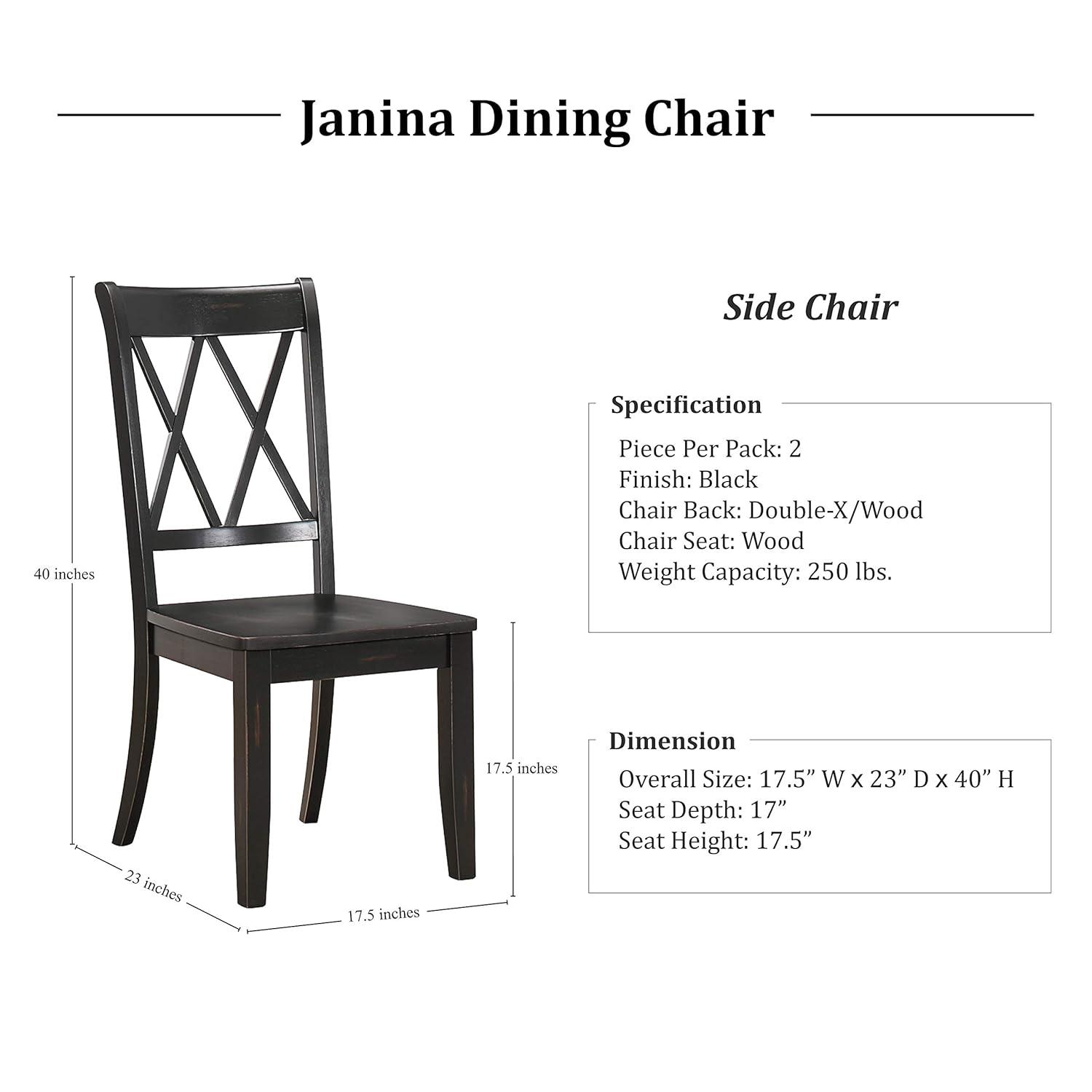 NicBex Set of 2 Transitional Style Dining Chair Kitchen Upholstered High Backrest Side Chair for Dining Room,Black