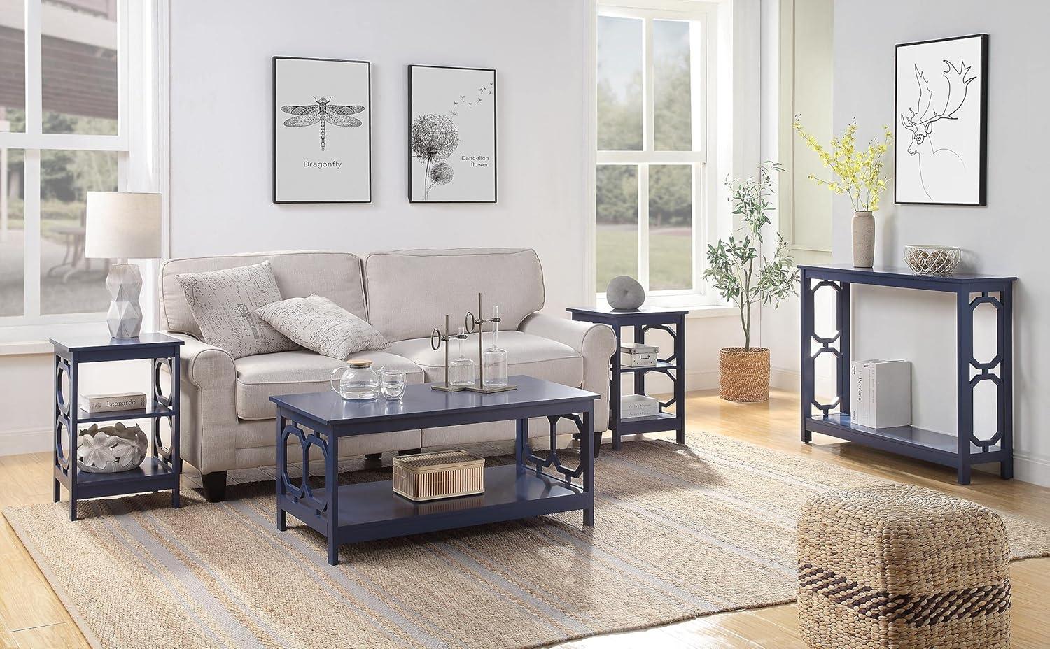Omega End Table, Cobalt Blue