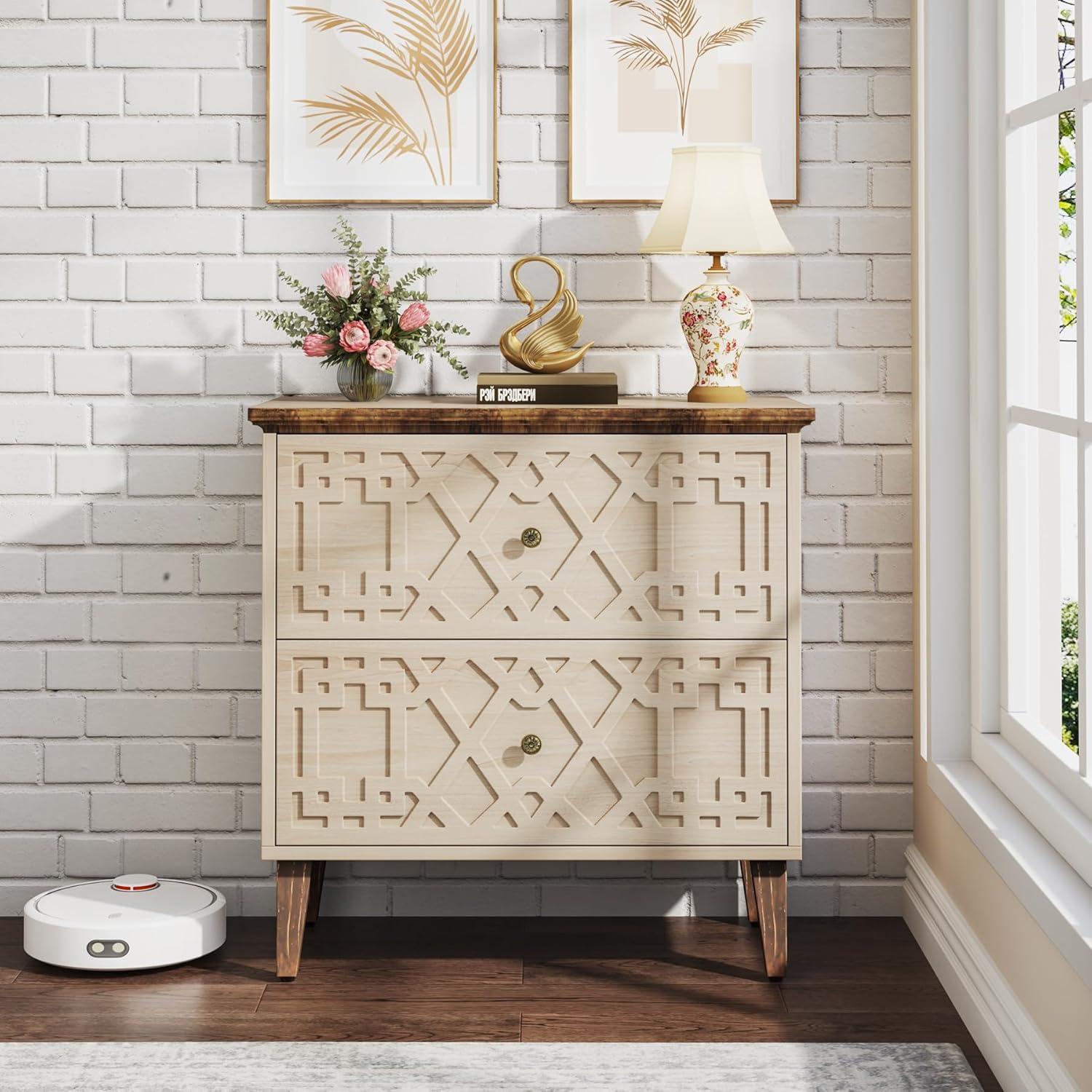 LITTLE TREE 2 Drawer Lateral File Cabinet Beige