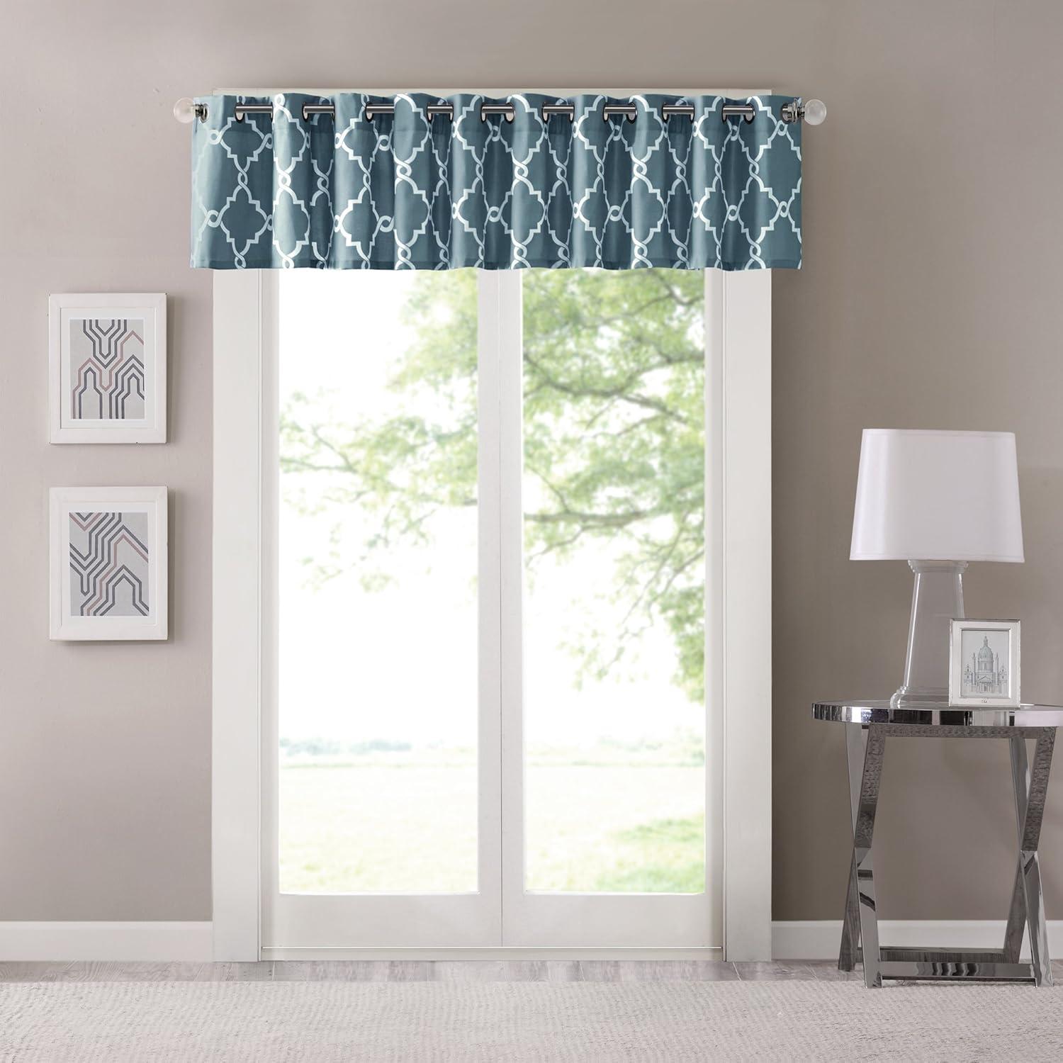 Madison Park Saratoga Fretwork Print Grommet Top Single Window Valance