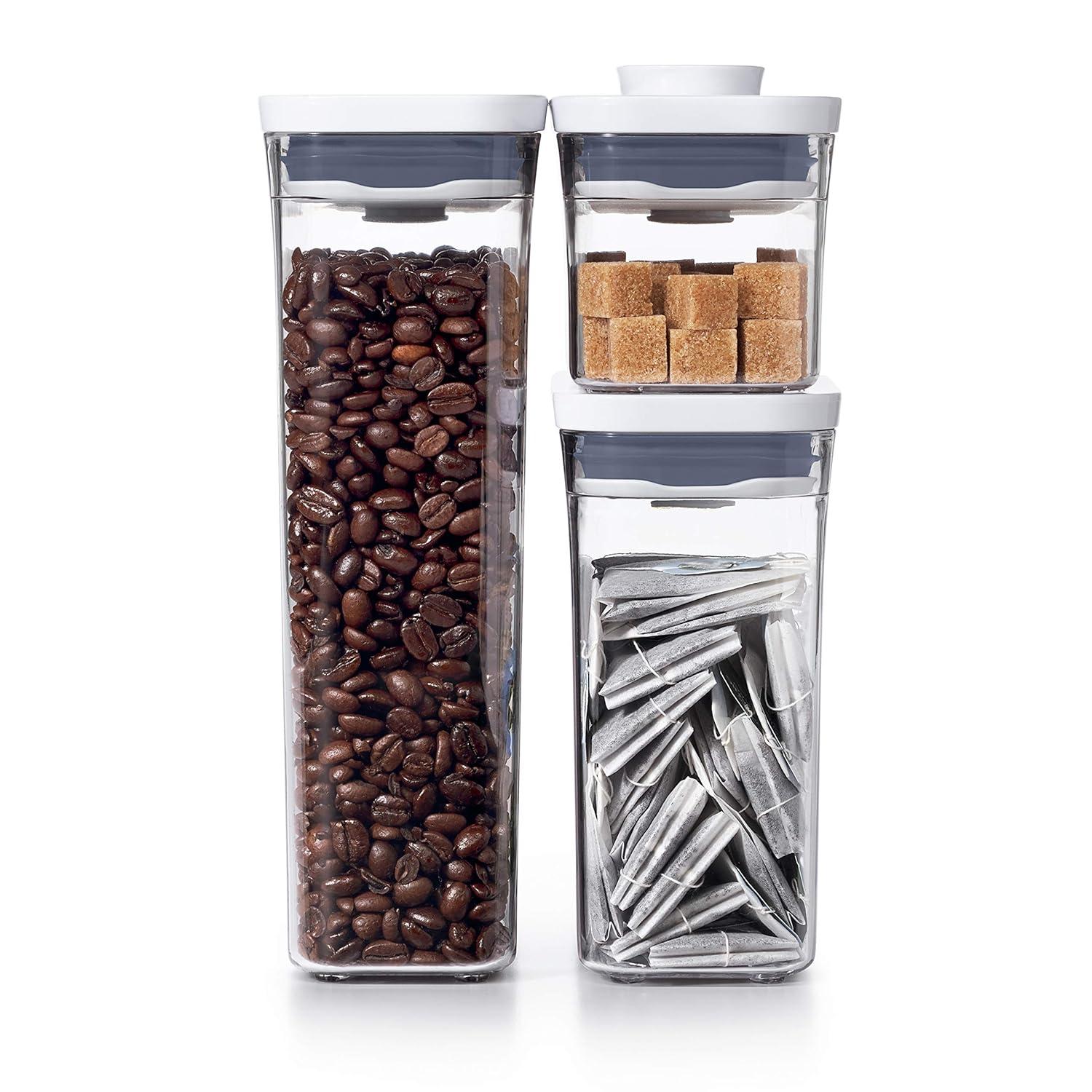 Clear BPA-Free Plastic 3-Piece POP Container Set for Kitchen Storage