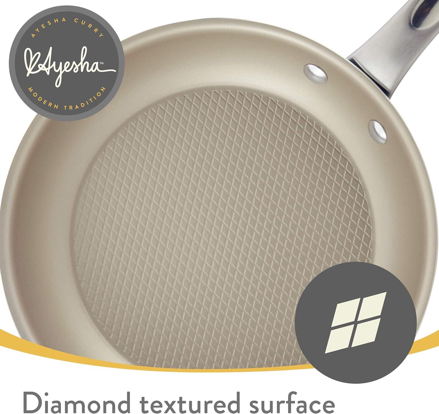 Ayesha Curry Home 12" Collection Porcelain Enamel Nonstick Covered Deep Skillet With Helper Handle