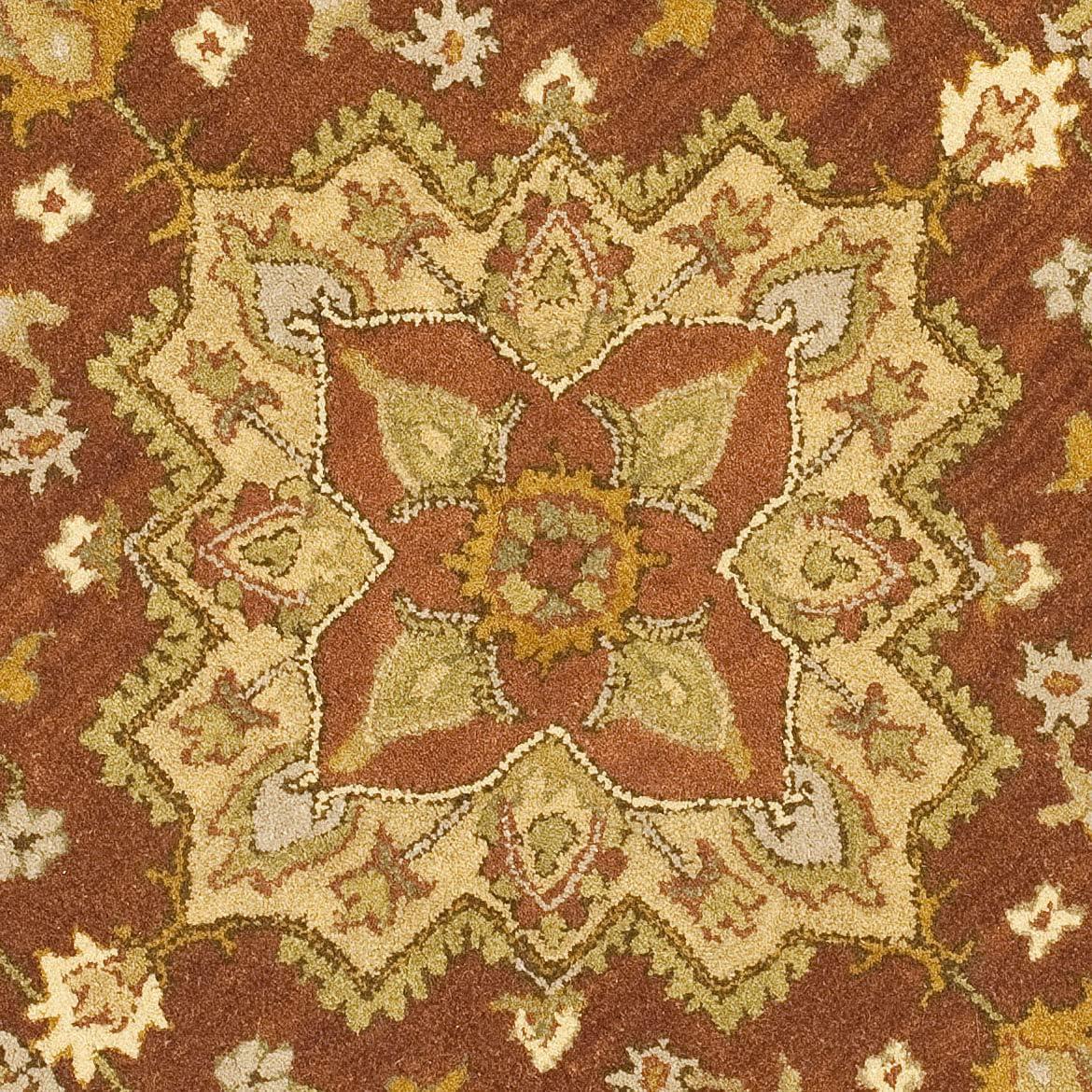 Heritage HG345 Hand Tufted Area Rug - Rust/Gold - 6' Round - Safavieh.
