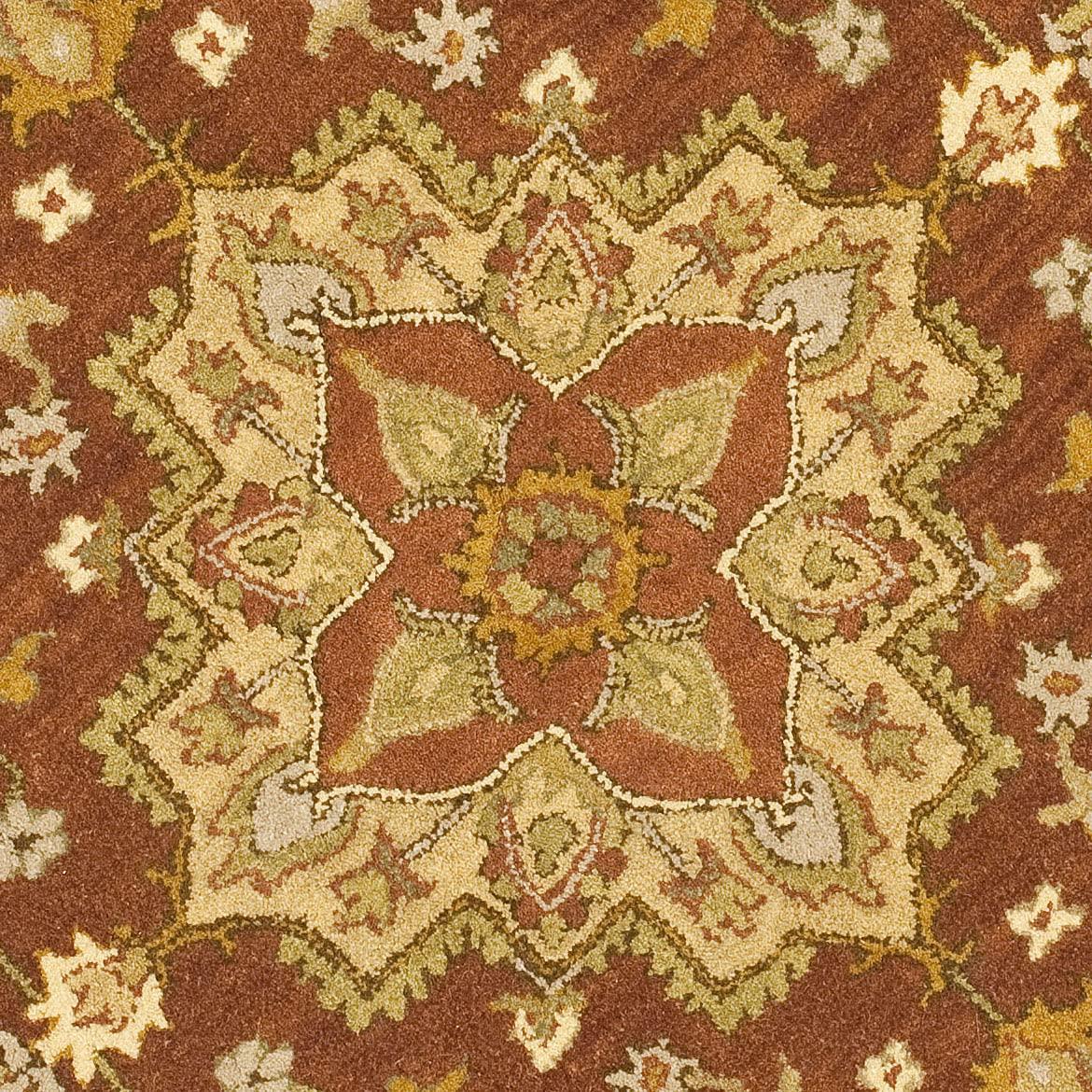 Heritage HG345 Hand Tufted Area Rug - Rust/Gold - 6' Round - Safavieh.