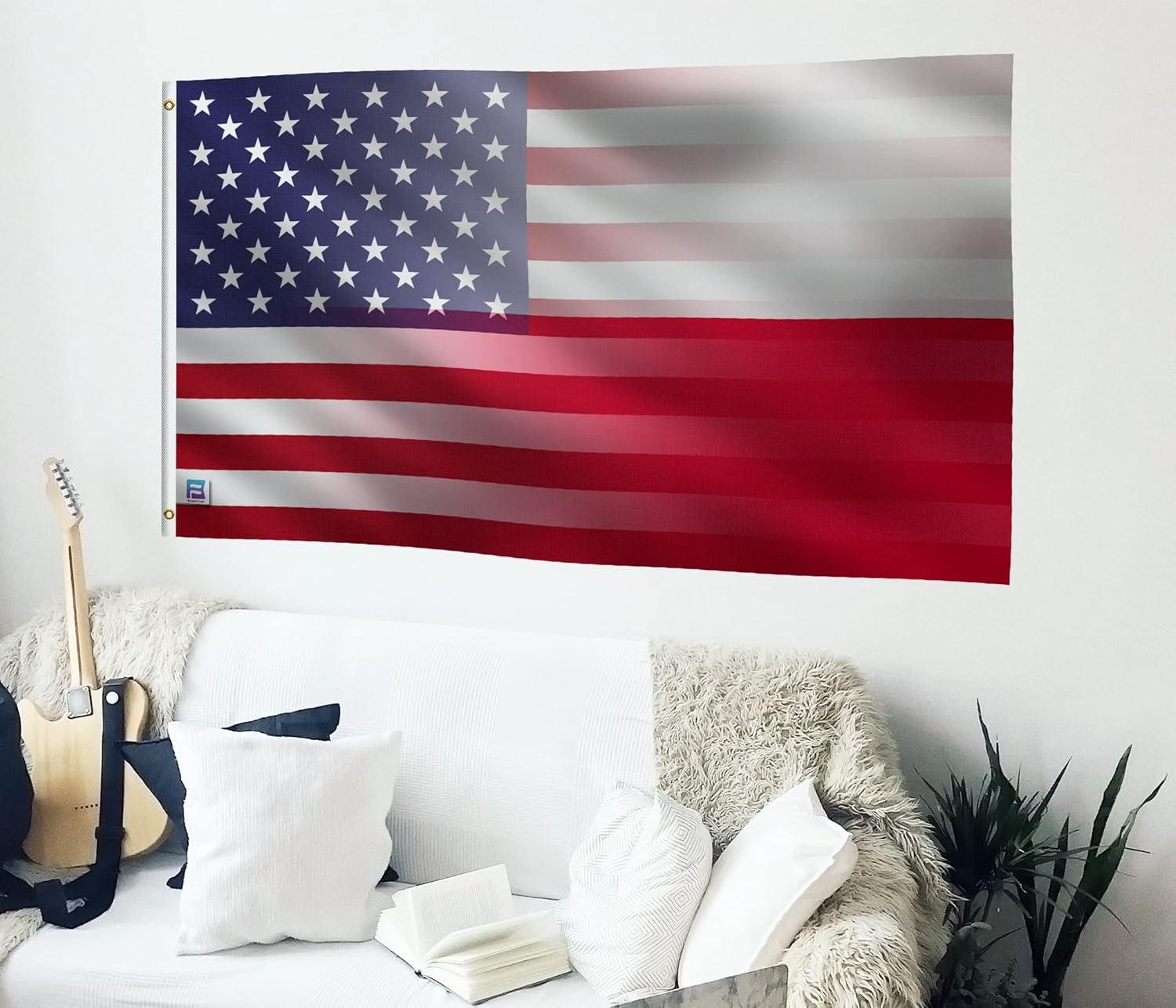 3x5 ft Patriotic American Polyester Flag with Brass Grommets