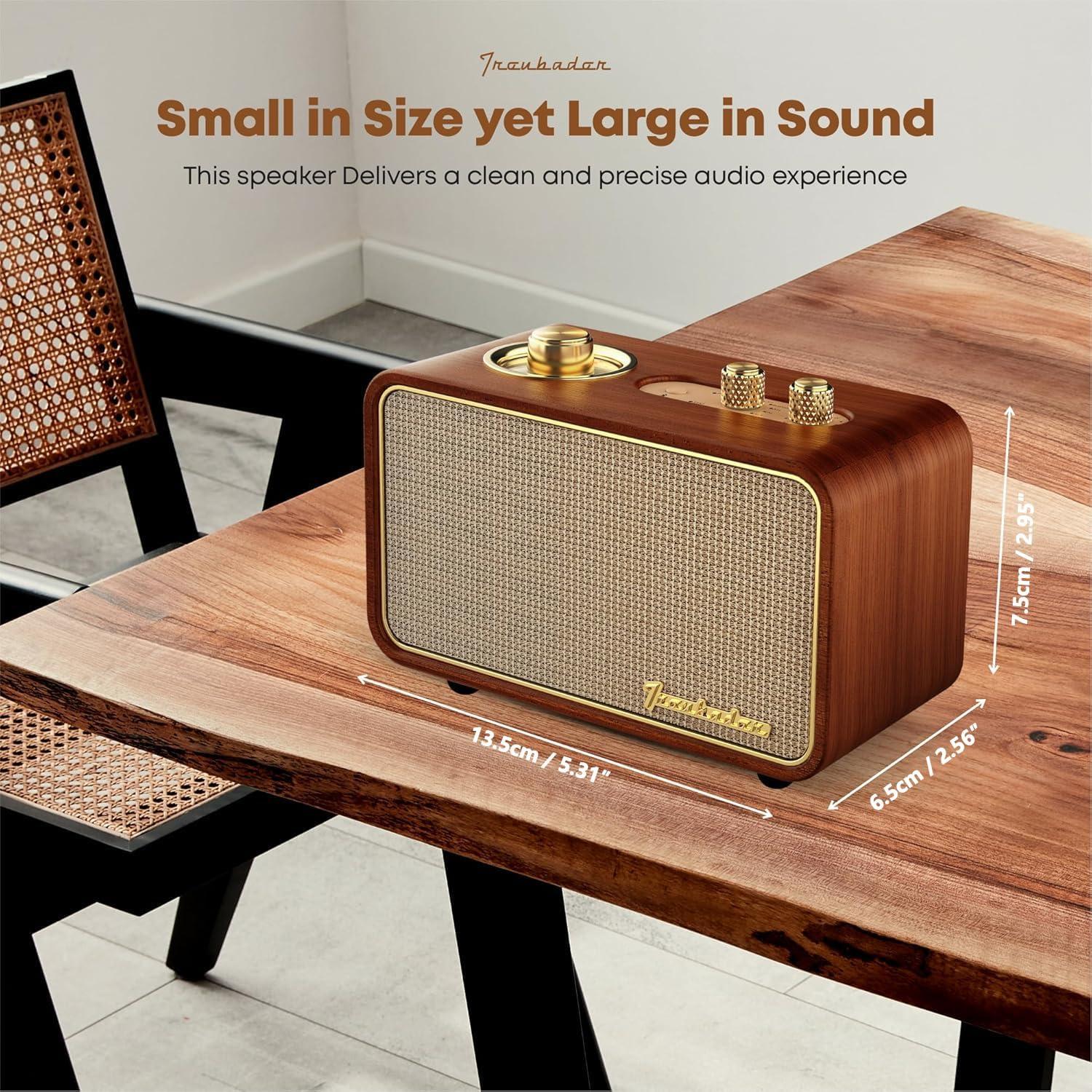 Retro Bluetooth Speaker Wood Vintage Bluetooth Speaker Small Wireless Old Fashion Style, AM/FM Tunning Dial,Electronics for Home, Perfect for Cafe,Restaurant,Vintage Store, Bedroom(Retro Wood)