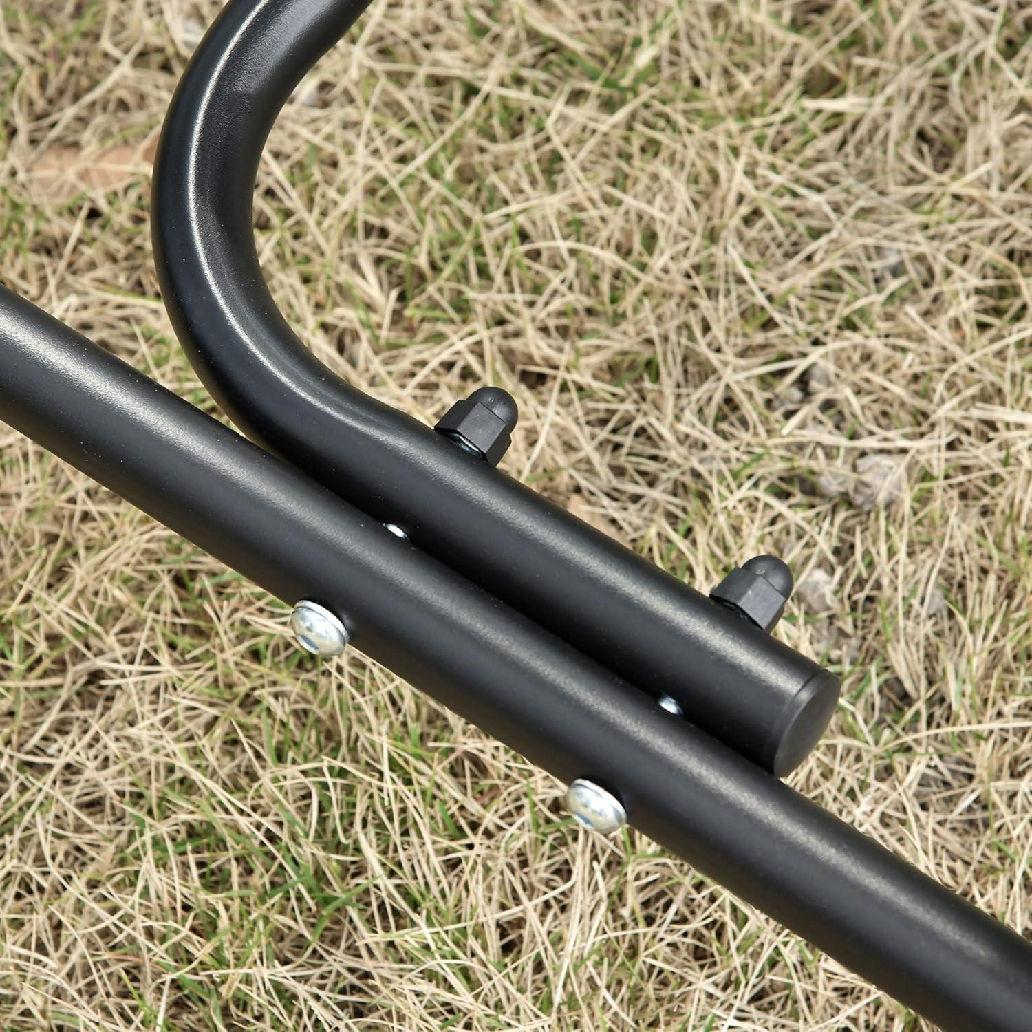 Outsunny 3-Seater Porch Swing Outdoor Swing Chair Patio Bench for Deck with Adjustable Canopy, Padded Sling Fabric Seat