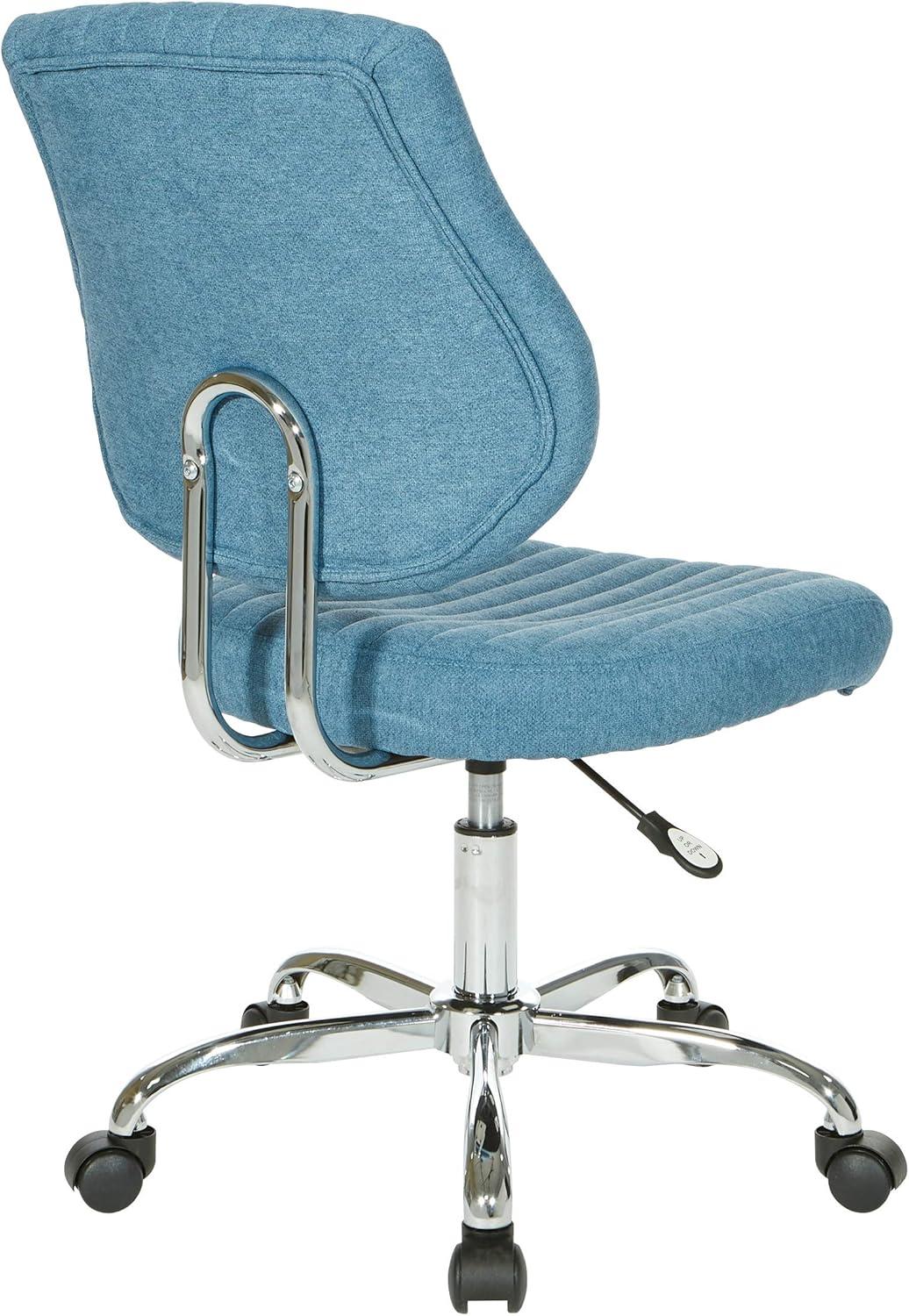 Sunnydale Office Chair in Sky Blue Fabric with Chrome Base