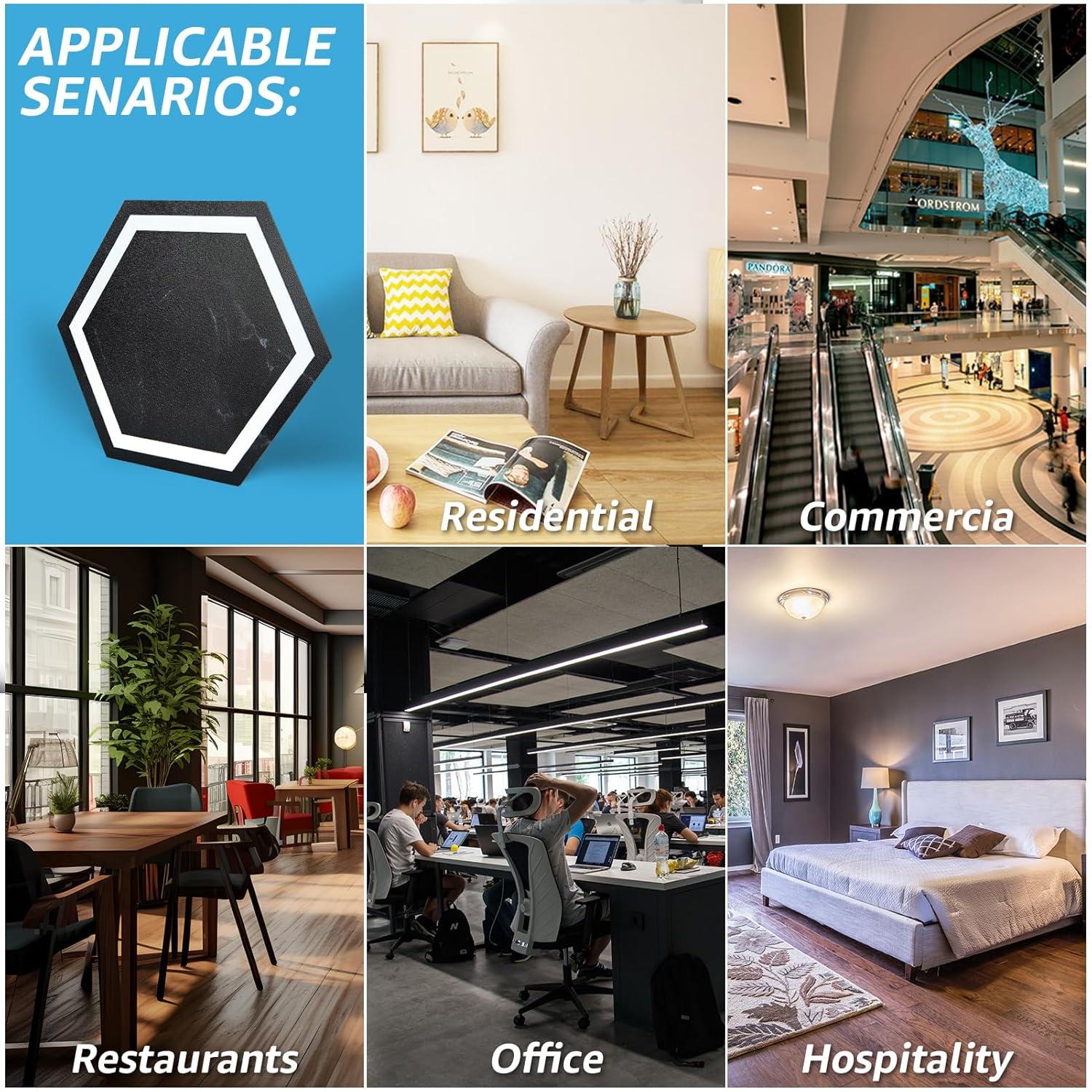 Art3d 30-Pack 11.8" x 10.2" Black Marble Hexagon Peel and Stick Flooring Tile, Self Adhesive Waterproof Vinyl Floor Tile