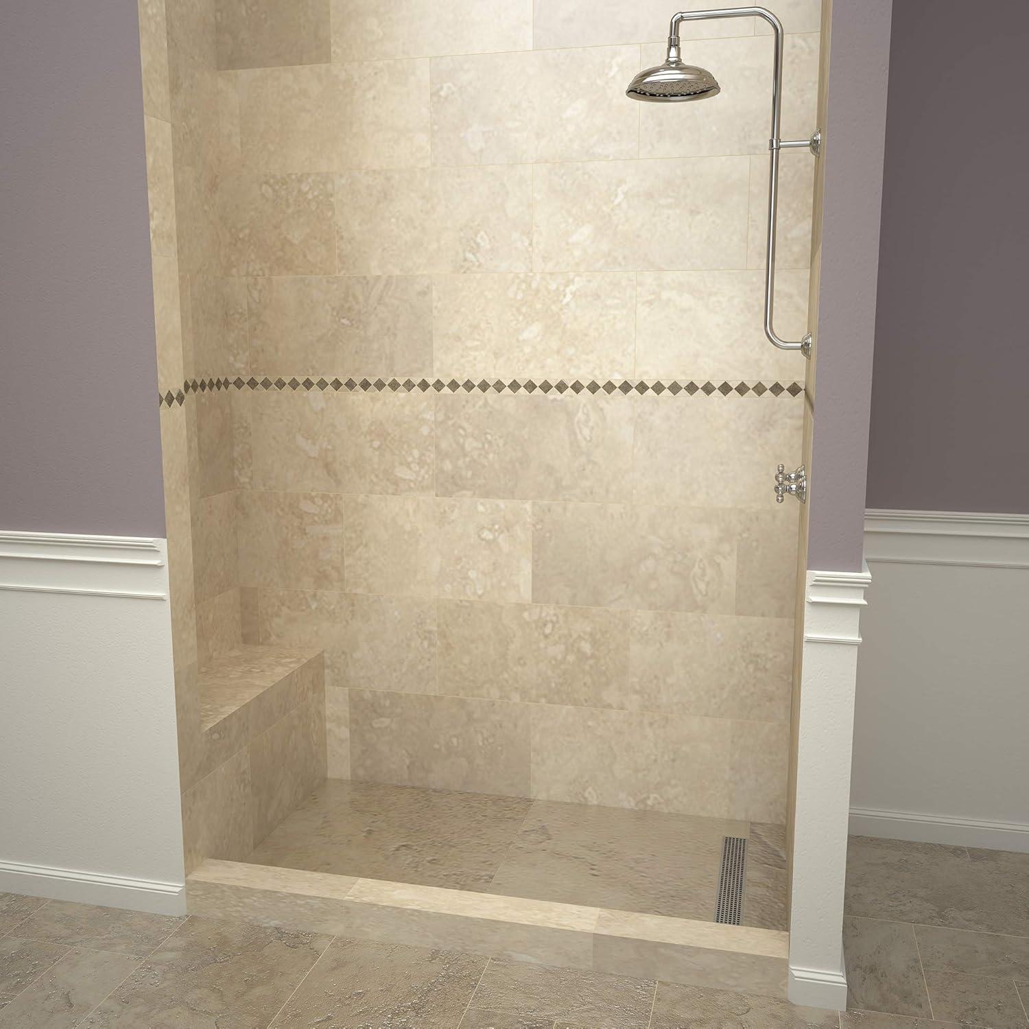 Tile Redi Rt4248r-Sq-Rb42-Kit Base'n Bench 42" X 60" Rectangular Shower Base - Chrome