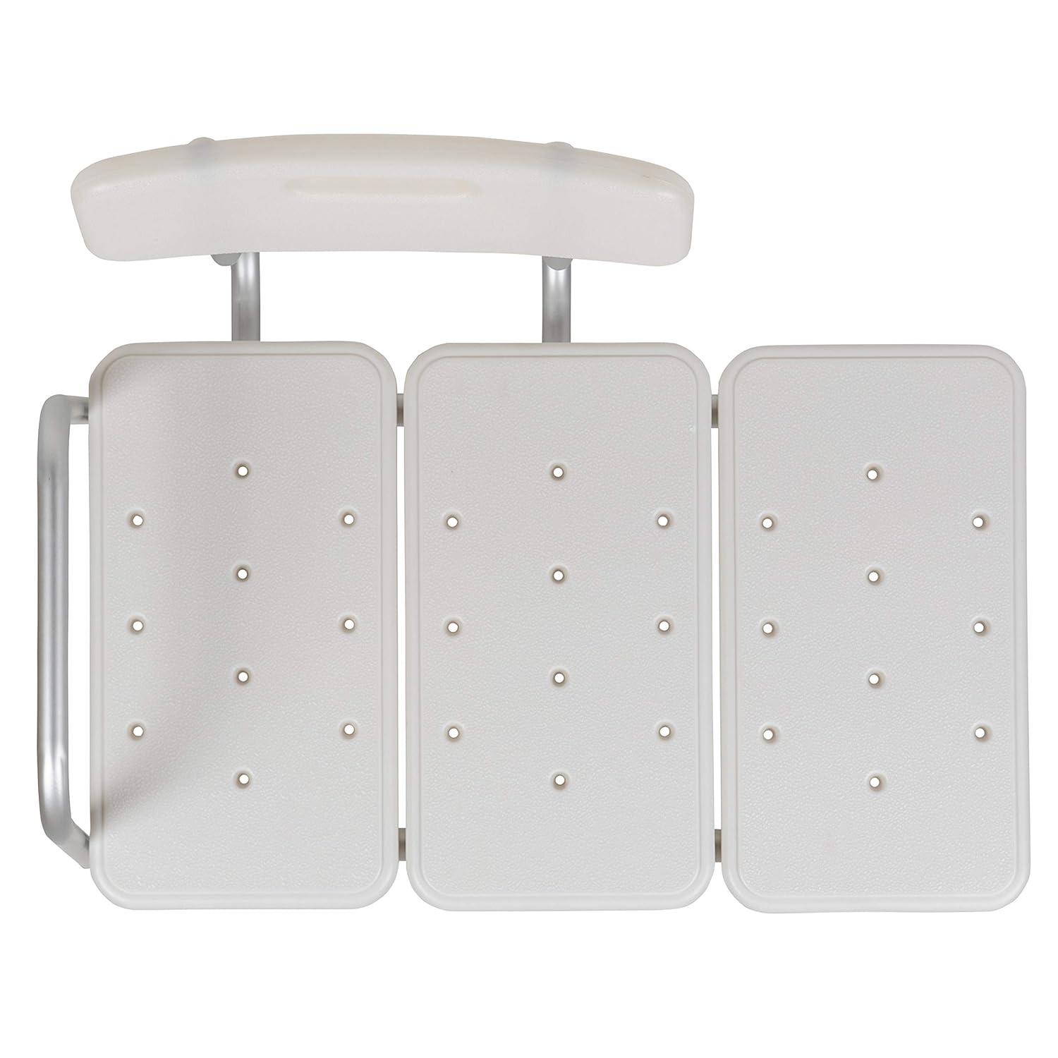 Flash Furniture DC-HY3510L-WH-GG Phoebe Aluminum Height Adjustable Medical Shower Transfer Bench