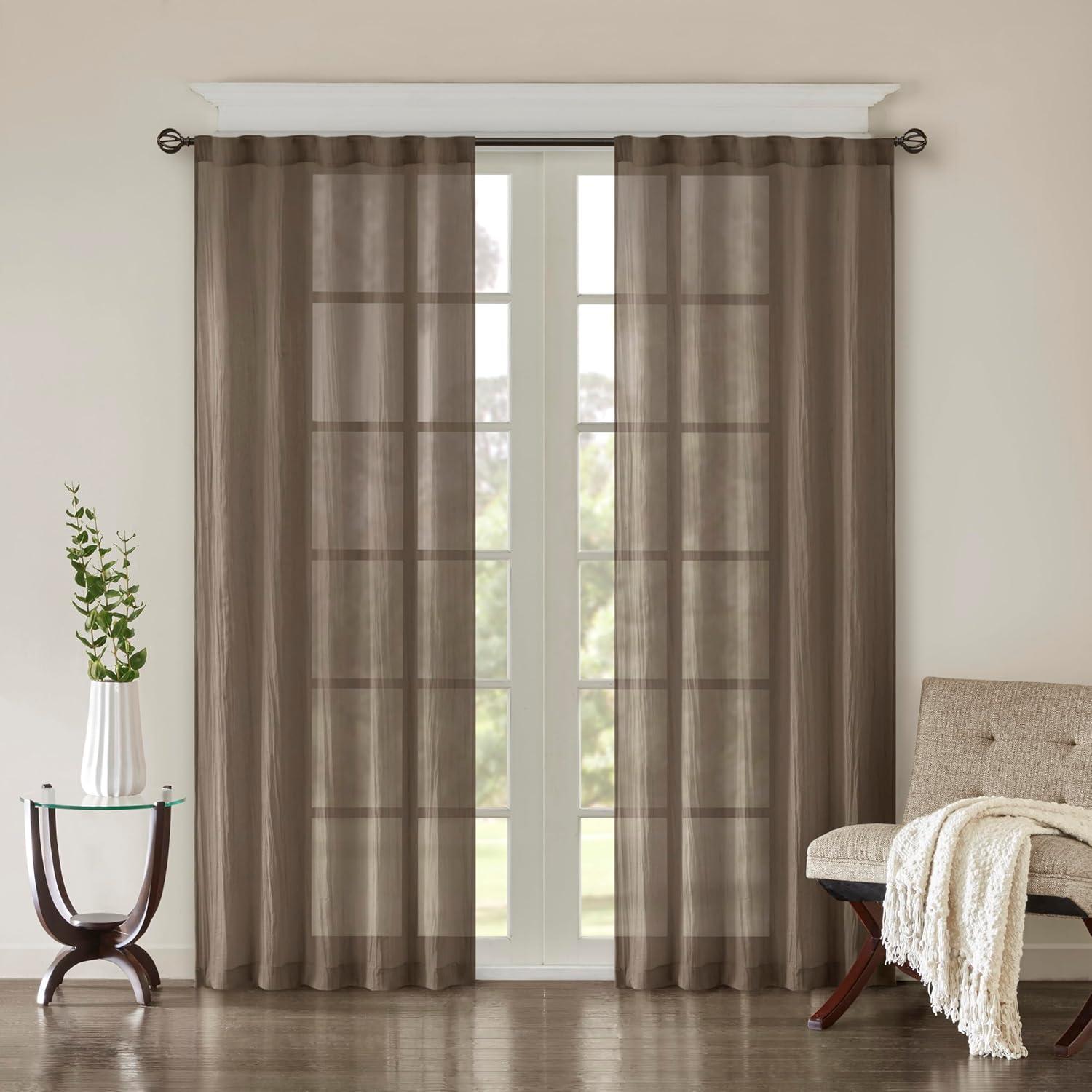 Madison Park Harper Solid Crushed Curtain Panel Pair (Set of 2)