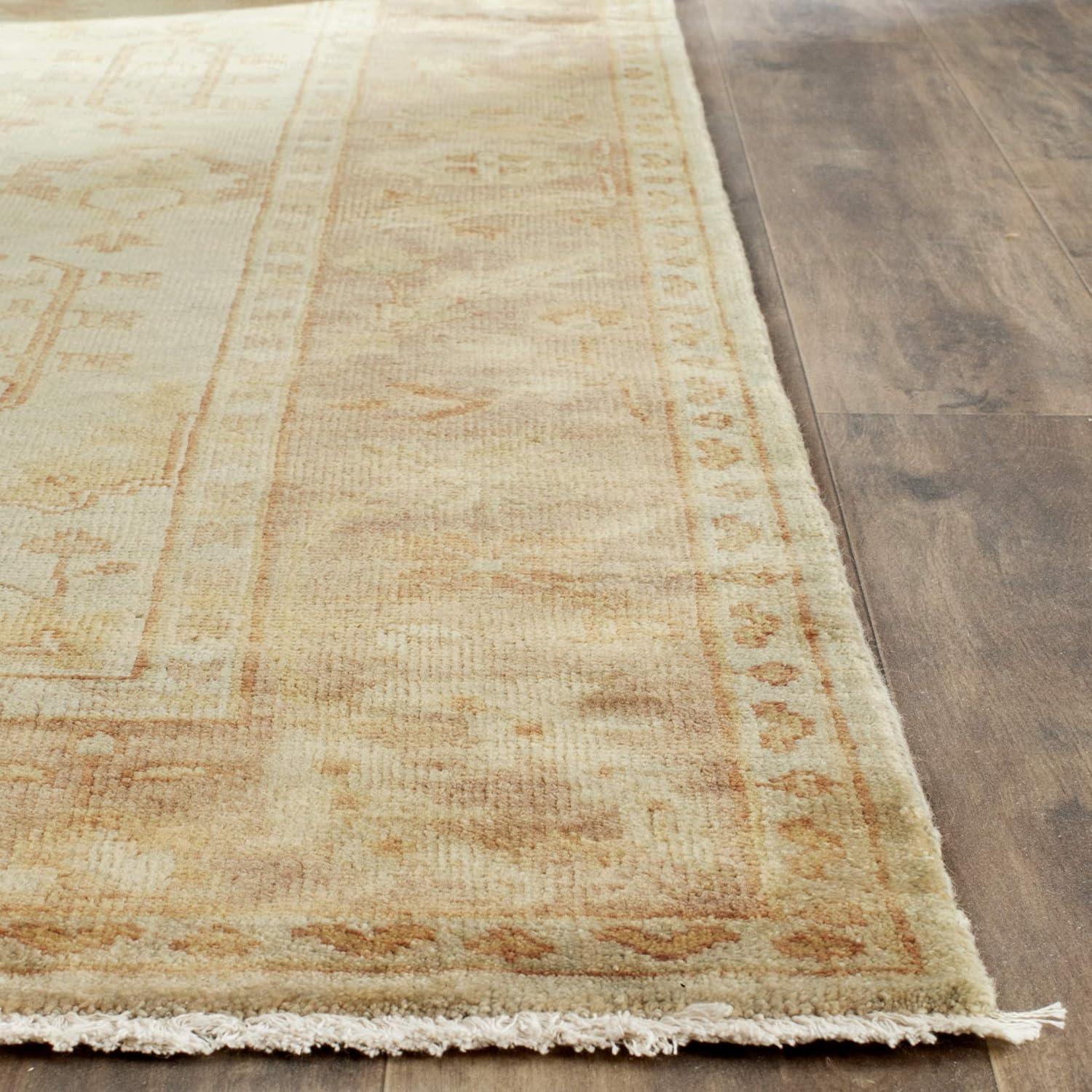 Oushak OSH112 Hand Knotted Area Rug - Soft Green/Rust - 6'x9' - Safavieh.