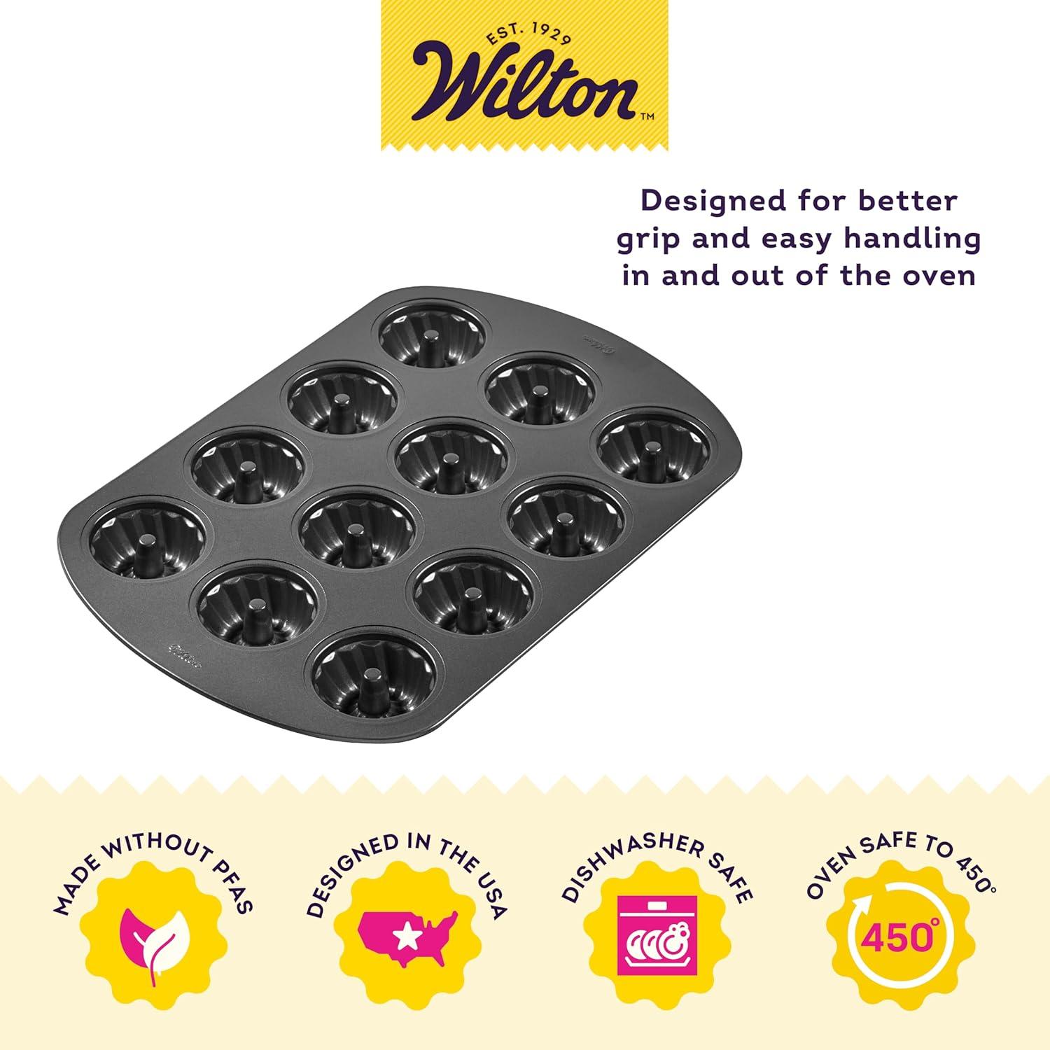 Wilton Non-Stick 12-Cavity Mini Fluted Tube Cake Pan