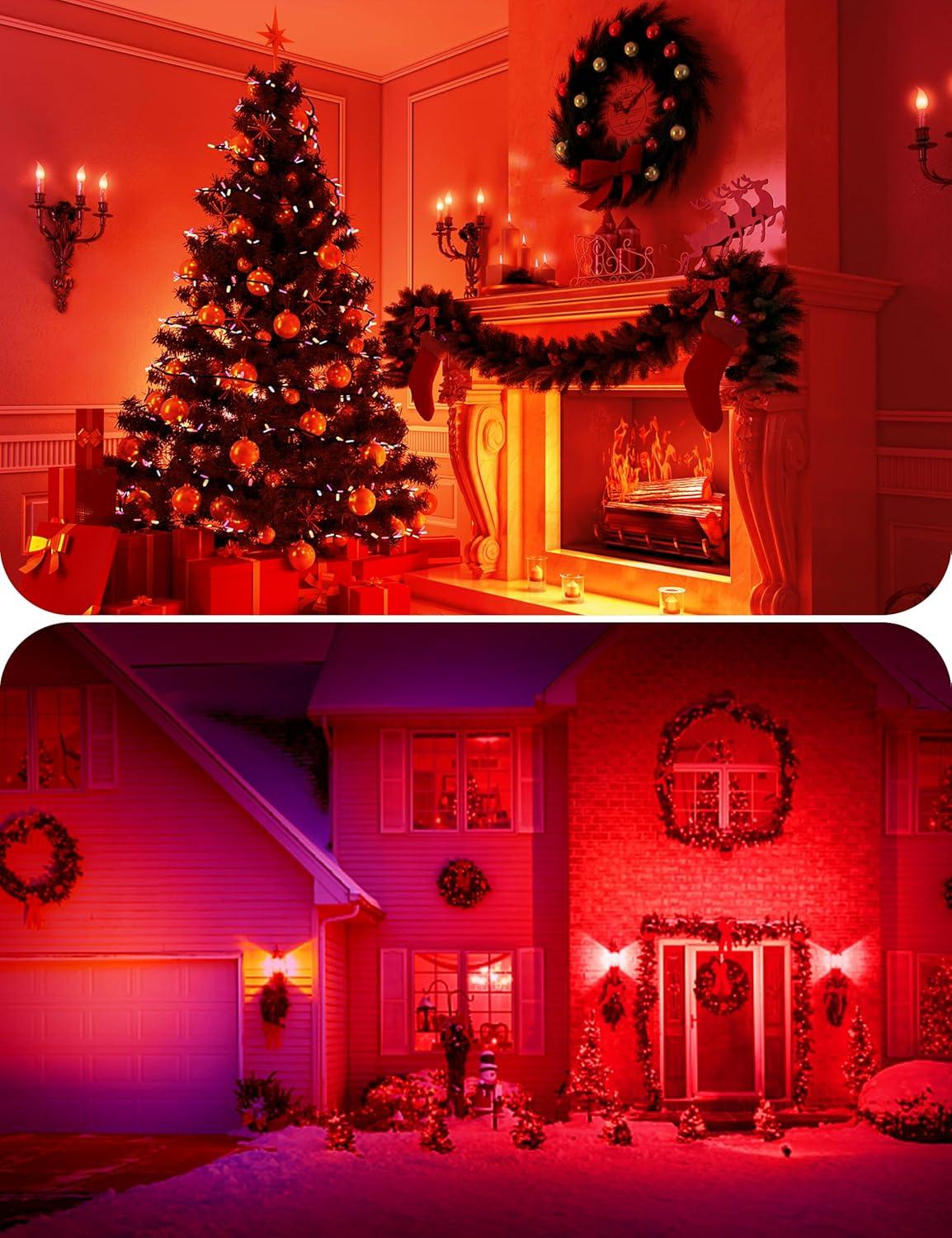 EDISHINE Green LED Light Bulbs for Holiday Party Decoration, A19 9W LED Bulbs 60W Equivalent E26 Base 4 Pack, ETL Listed