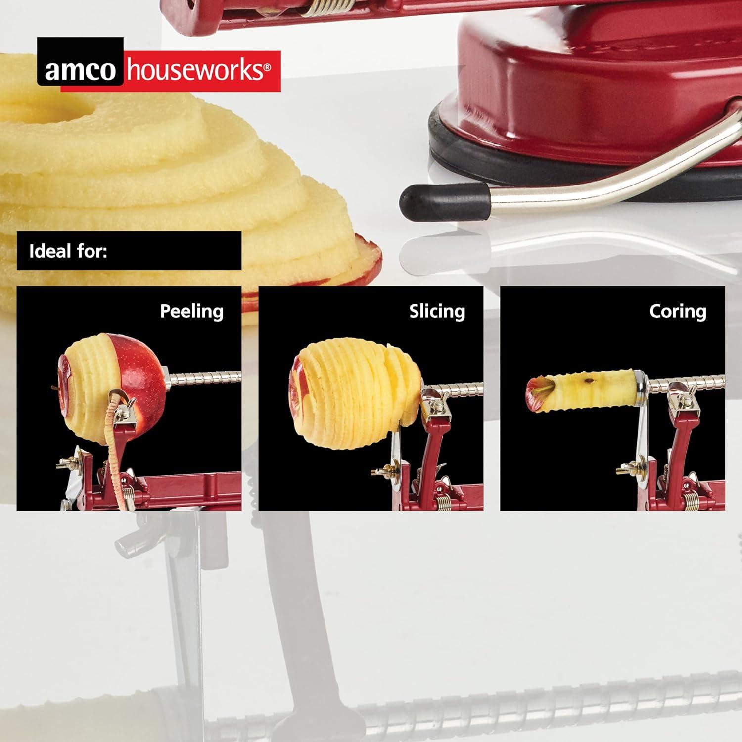 Amco Houseworks Back To Basics Cast Iron Apple/Potato Multi-Peeler with Suction Base