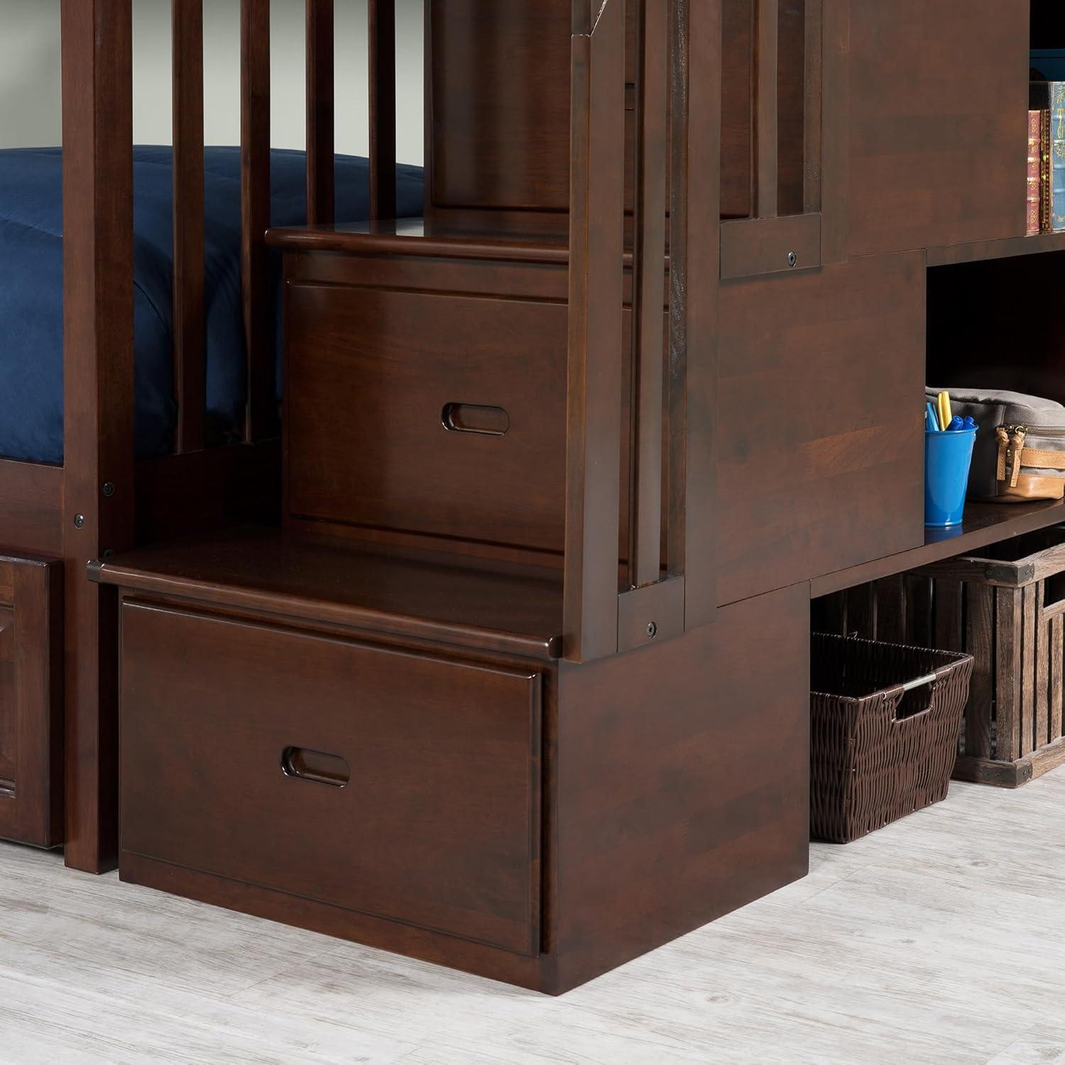Columbia Staircase Bunk Bed Twin over Full in Walnut