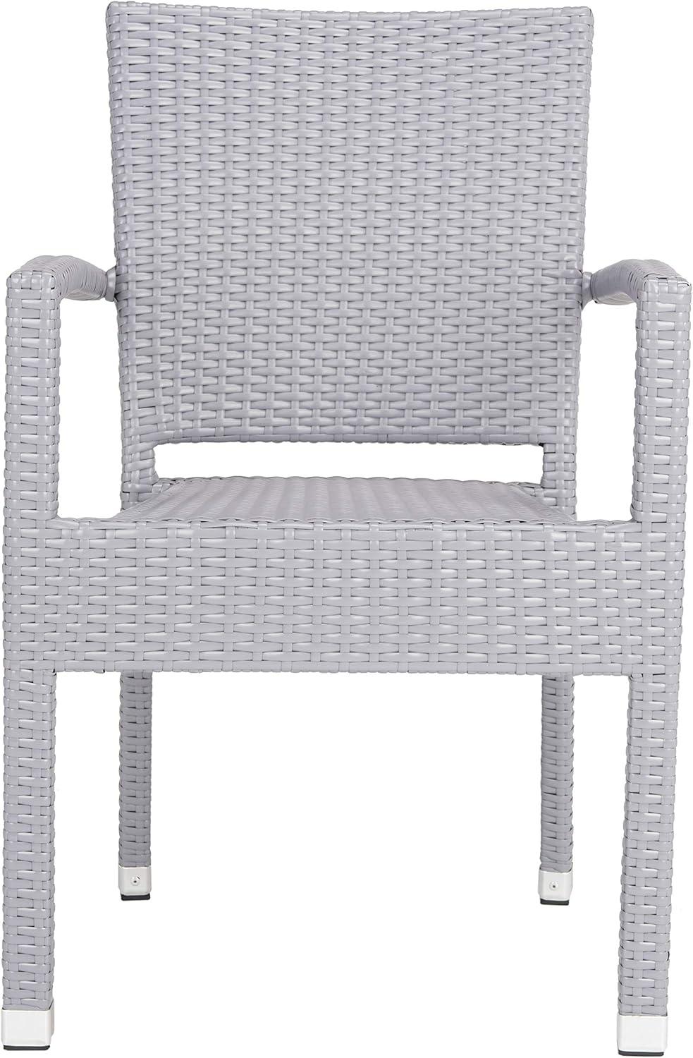 Kelda Stackable Arm Chair Indoor/Outdoor (Set Of 2) - PAT4004 - Grey - Safavieh