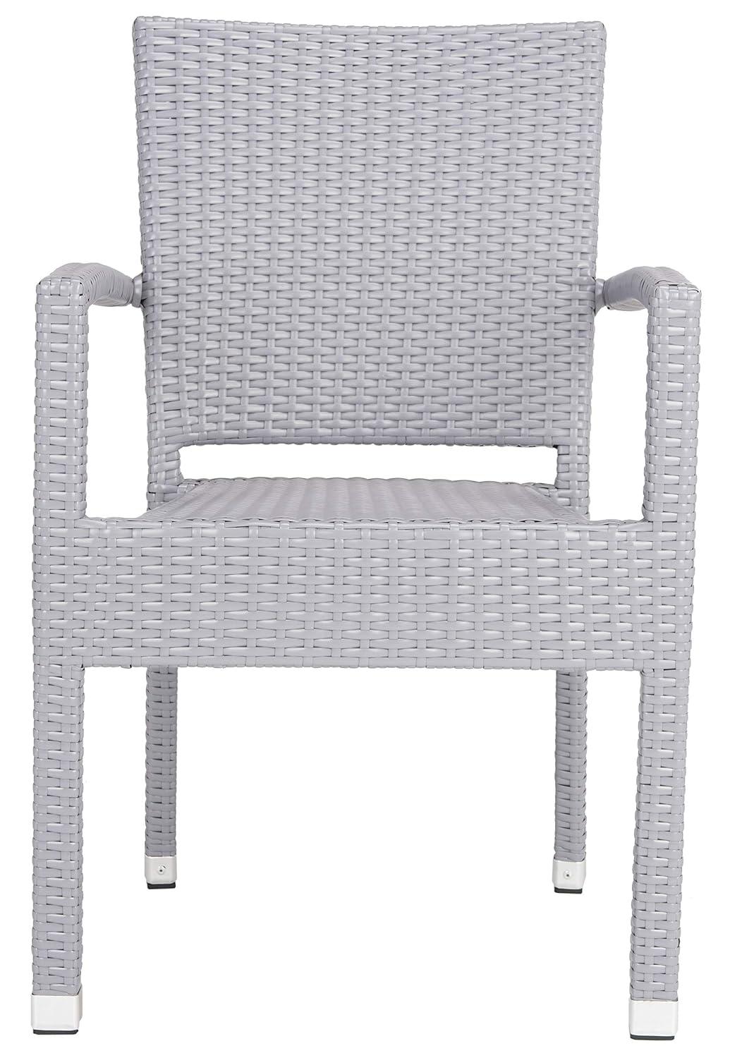 Kelda Stackable Arm Chair Indoor/Outdoor (Set Of 2) - PAT4004 - Grey - Safavieh