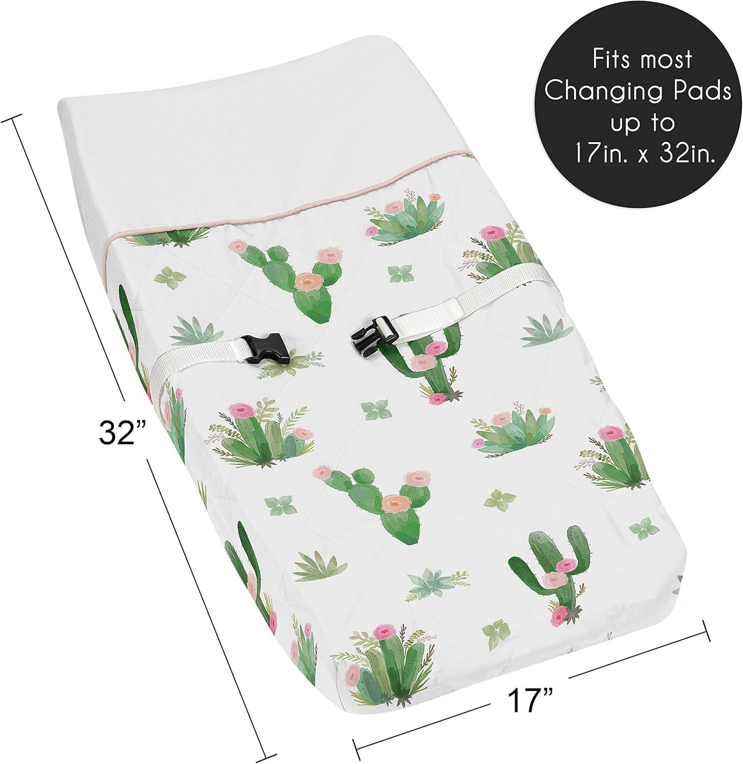 Sweet Jojo Designs Cactus Floral Changing Pad Cover