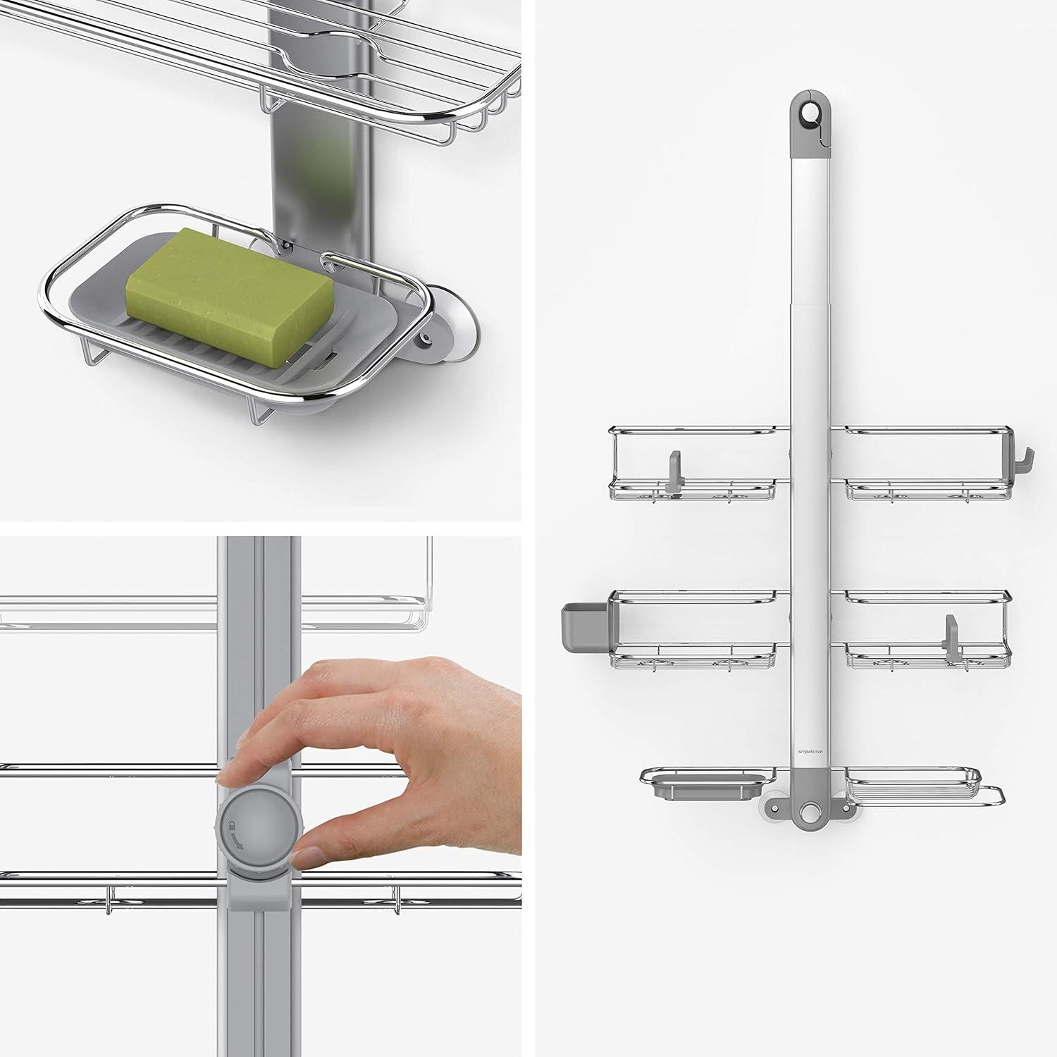 Simplehuman Adjustable Shower Caddy, Stainless Steel and Anodized Aluminum