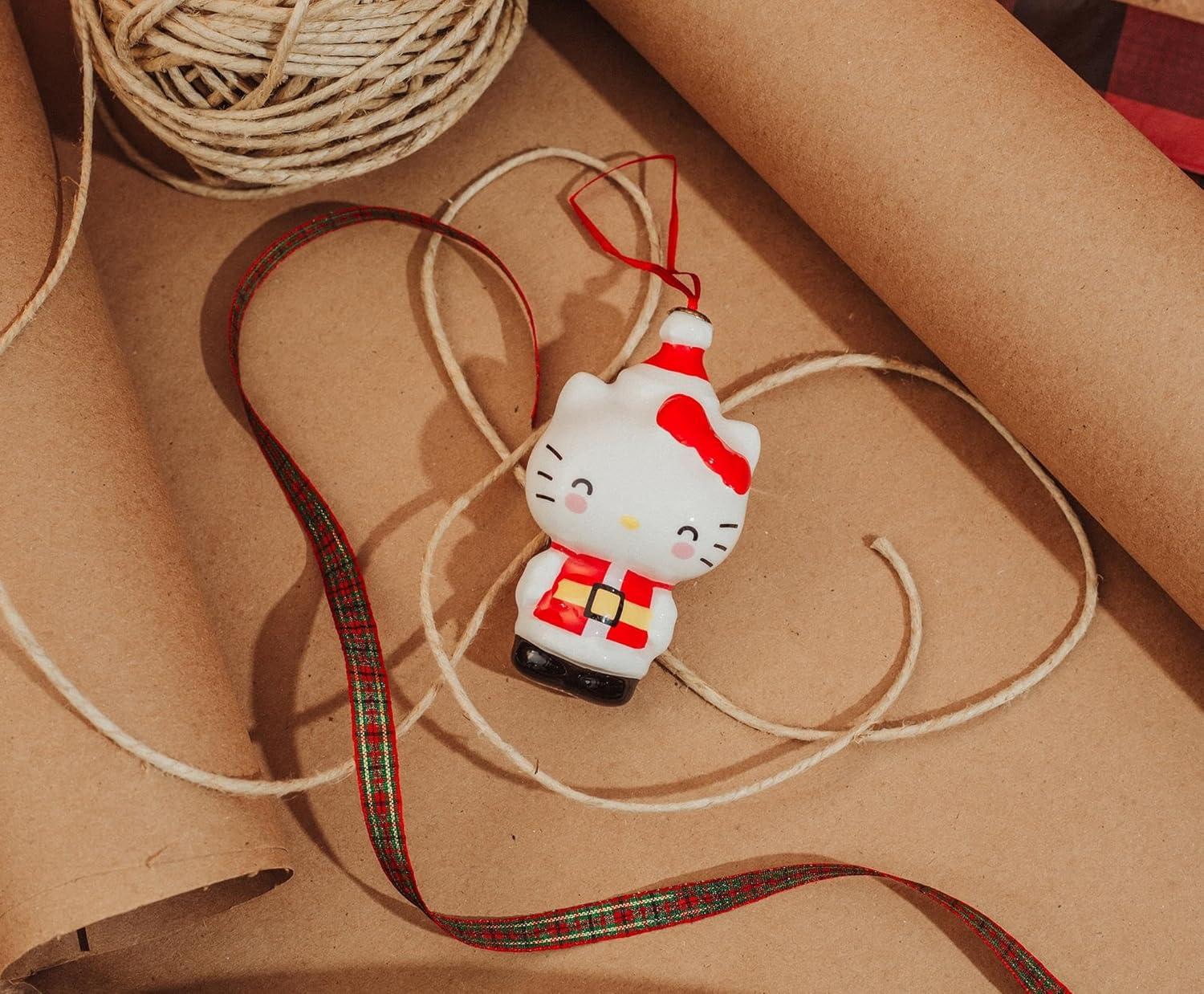 Surreal Entertainment Sanrio Hello Kitty Santa 4-Inch Shatterproof Decoupage Ornament