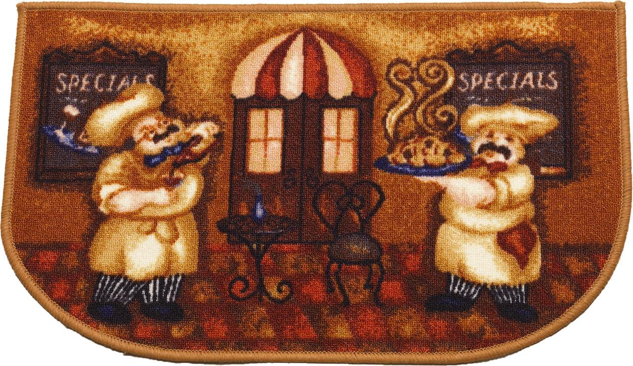 Kashi Home Kitchen Rug, Area Rug, Mat, Beautiful Print Non-Skid Latex Back Bending Wine 2pc Set (18X30 Rectangle & 20X40)