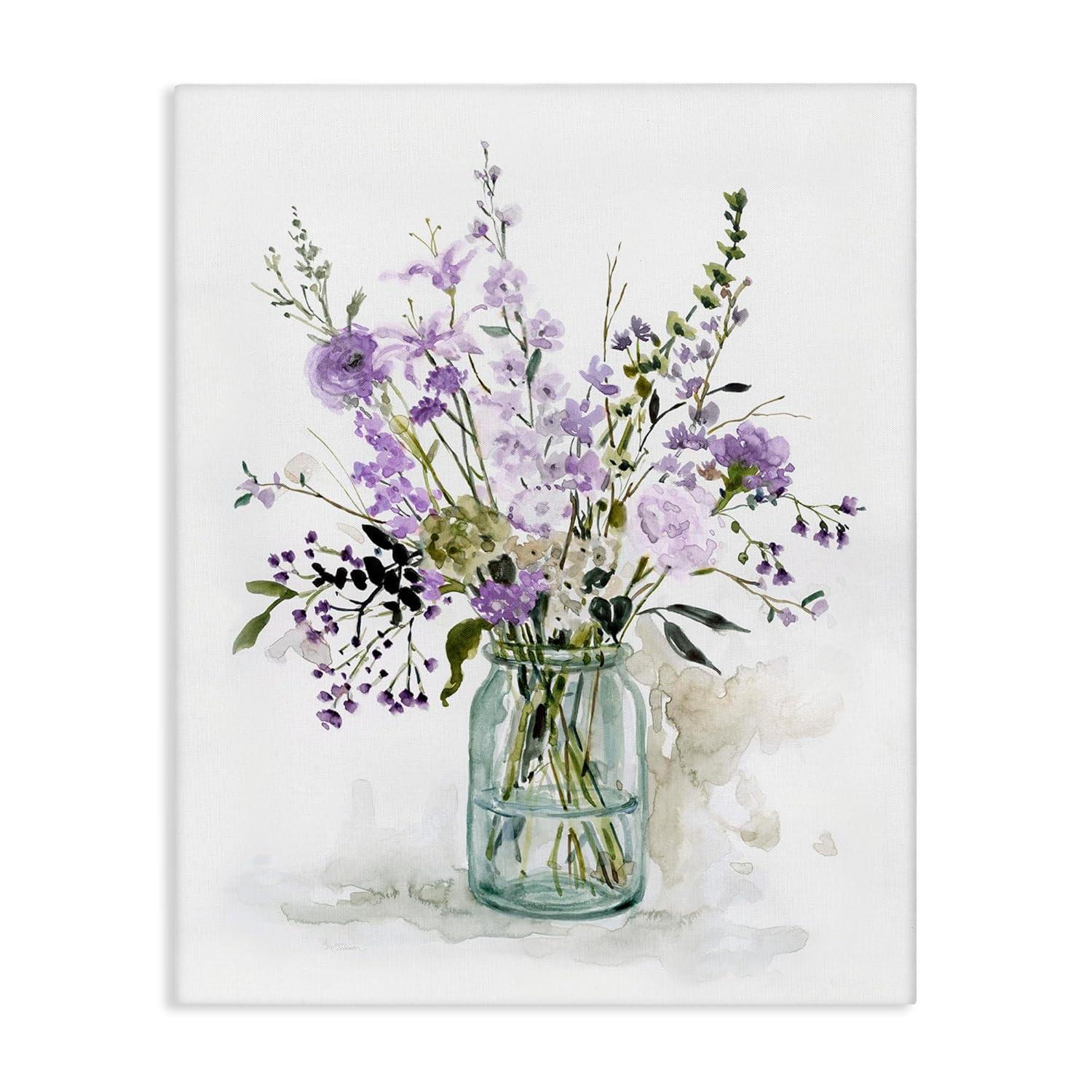 Stupell Industries Mixed Purple Botanicals Traditional Flower Arrangement Painting by Carol Robinson - Graphic Art on Canvas