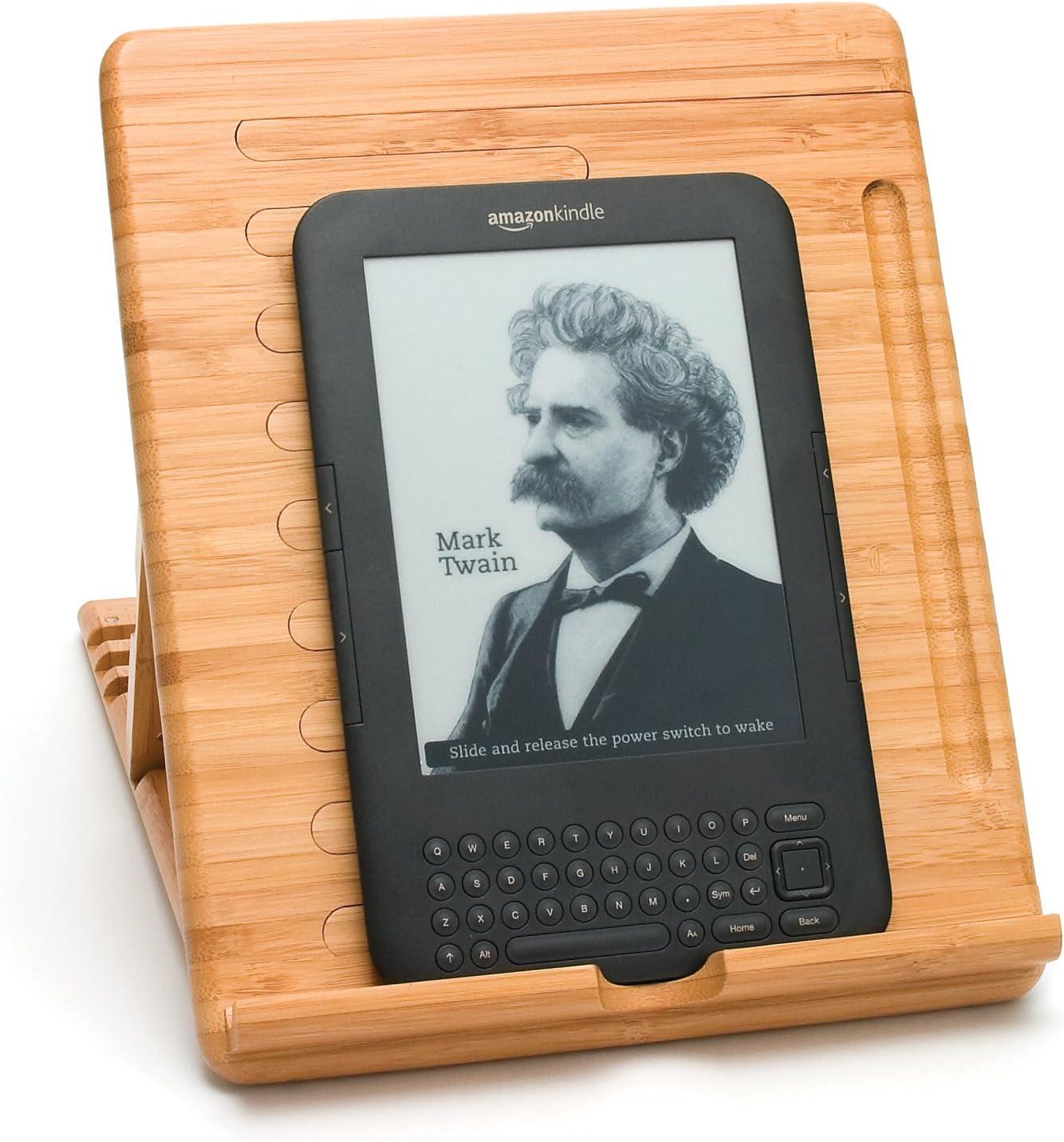 Adjustable Natural Bamboo Expandable Tablet Stand