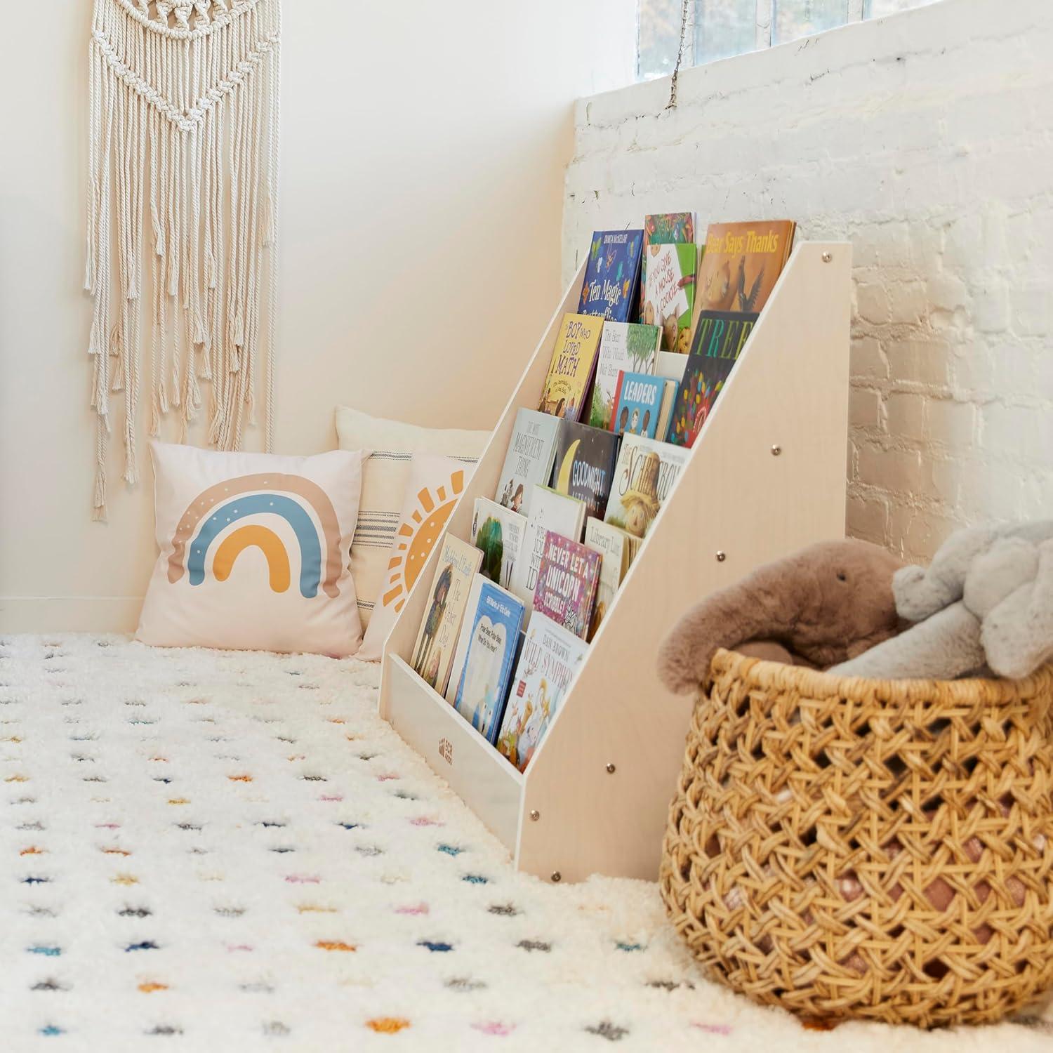 ECR4Kids Single-Sided Book Display, White Wash