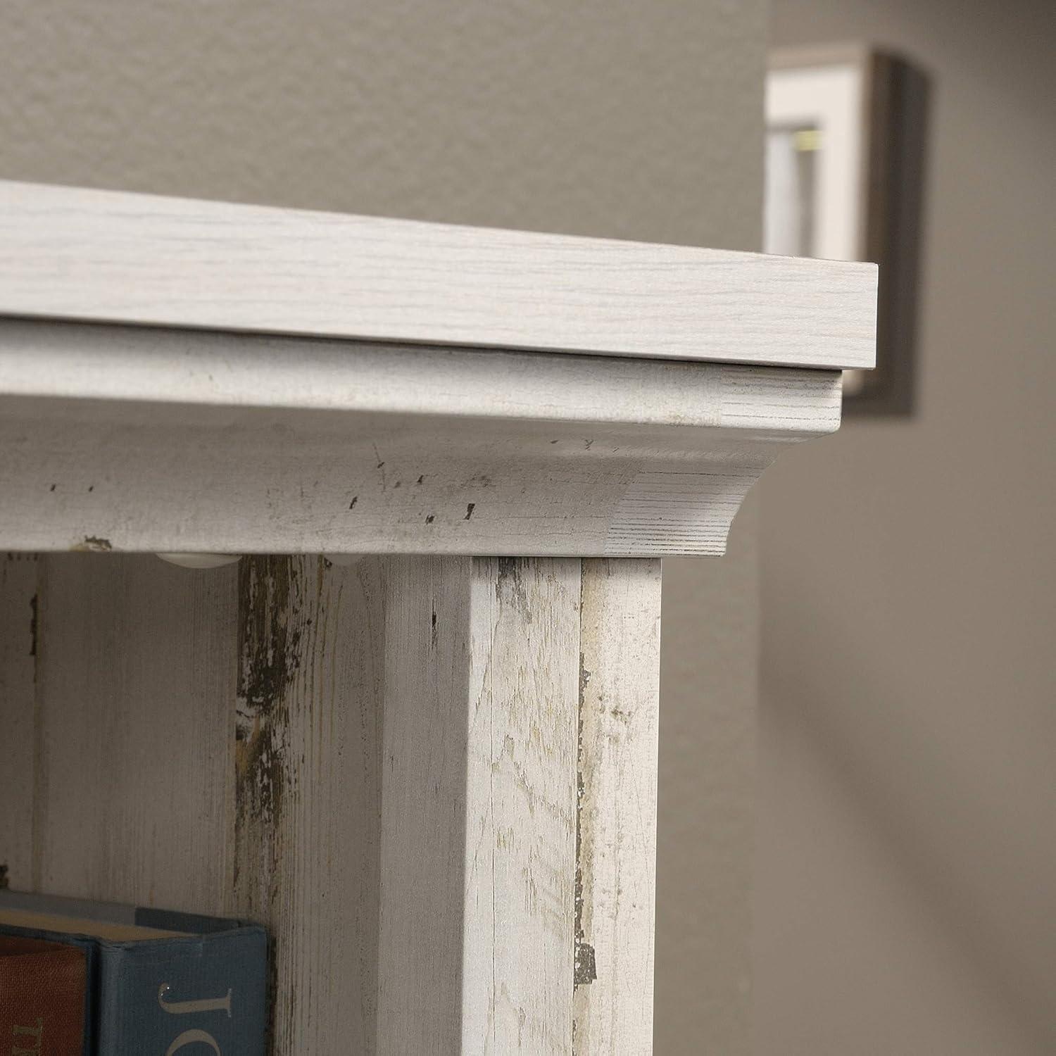 44" 3 Shelf Bookcase White - Sauder: Farmhouse Style, Smooth Laminate Finish, MDF Construction
