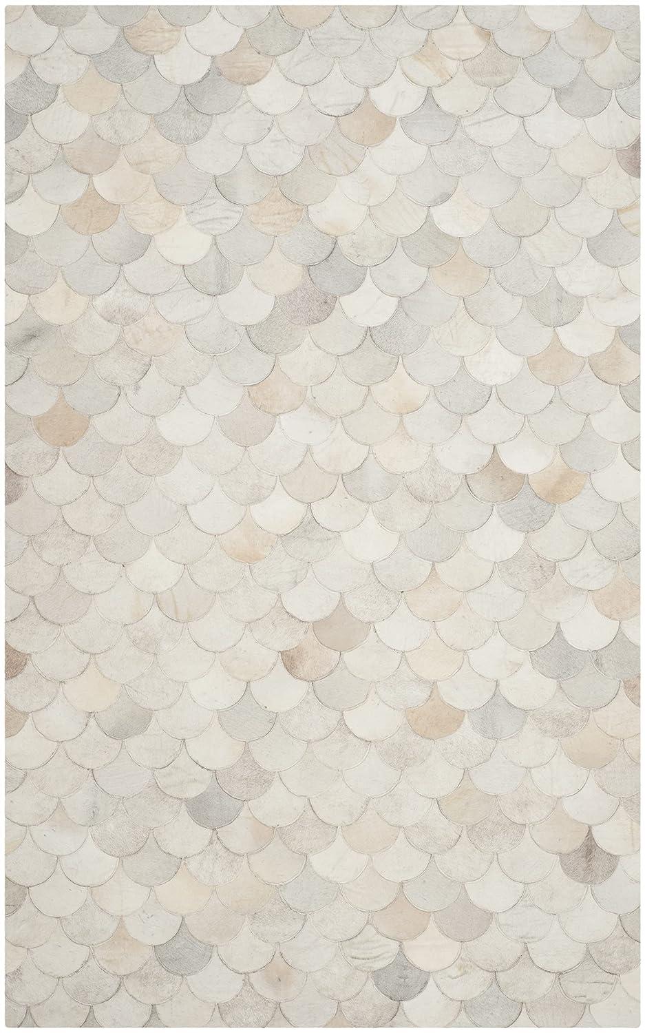 Studio Leather STL311 Hand Woven Area Rug - Ivory/Grey - 5'x8' - Safavieh.