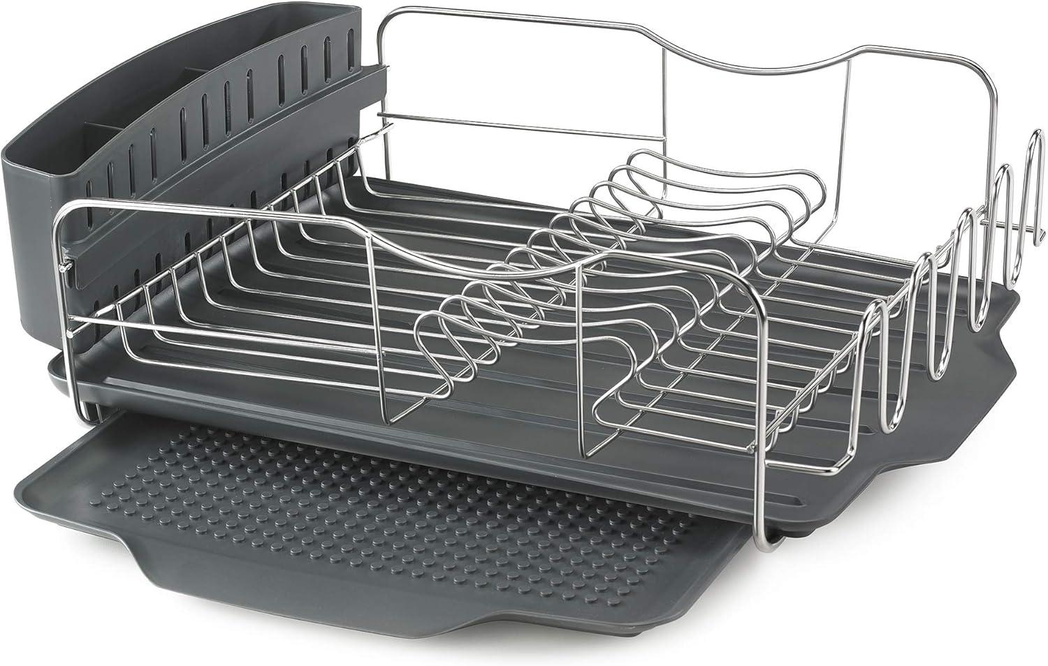 Polder Advantage 4 Piece Dish Rack With Slide Out Drain Tray