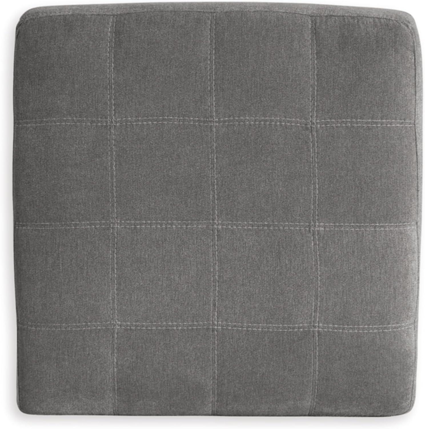 Gray Upholstered Square Oversized Accent Ottoman