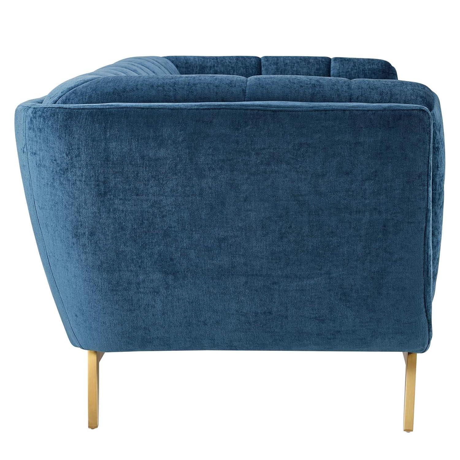 Sofa, Velvet, Blue Navy, Modern Contemporary Urban Design, Living Lounge Room Hotel Lobby Hospitality
