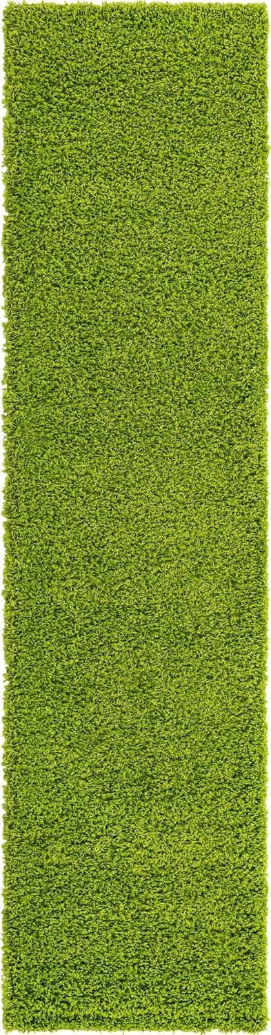 Unique Loom 2' 7 x 10' 0 Solid Shag Grass Green Area Rug
